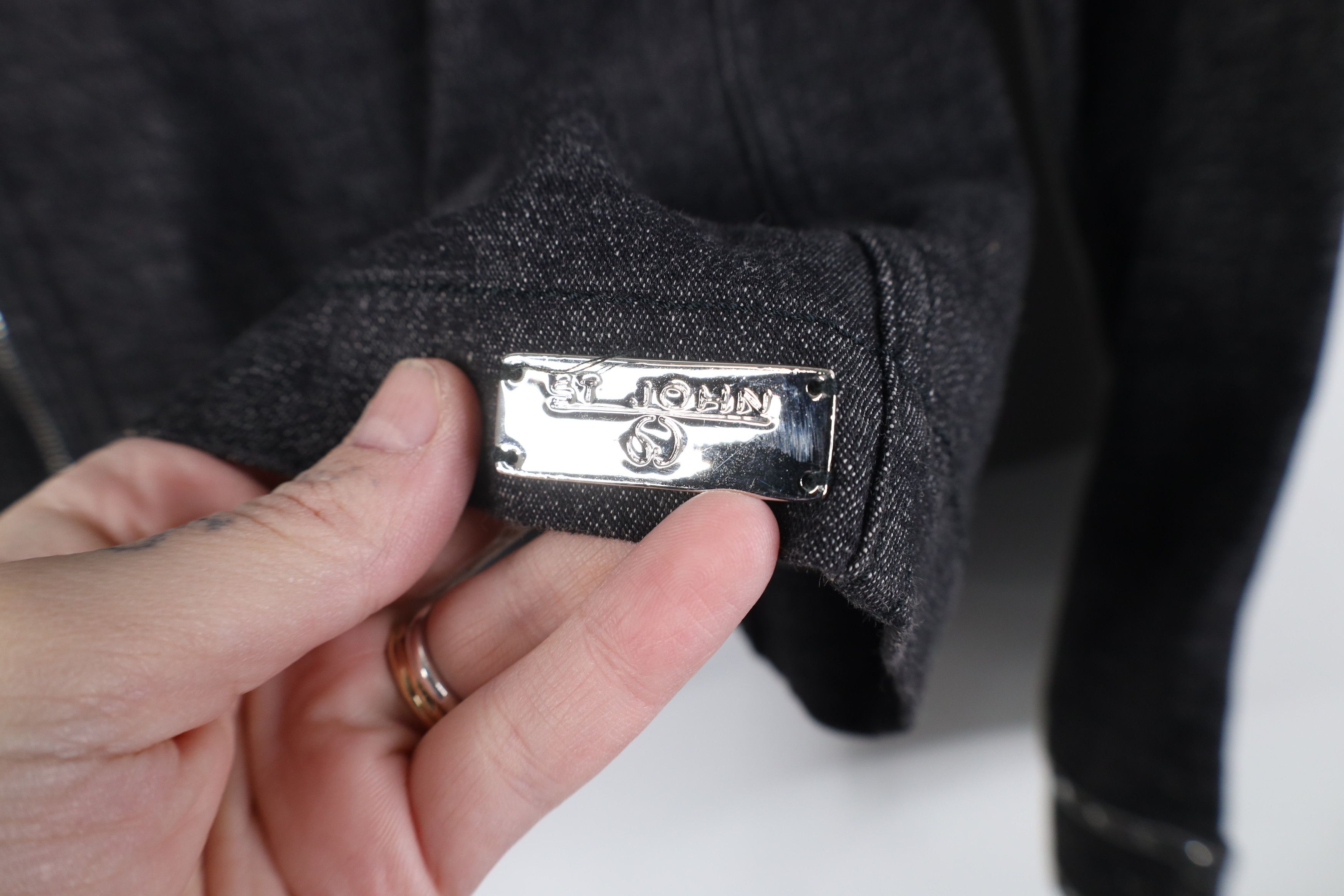 St. John Vintage 90s St John Sport Full Zip Denim Jacket Gray USA Size L / US 10 / IT 46 - 4 Thumbnail