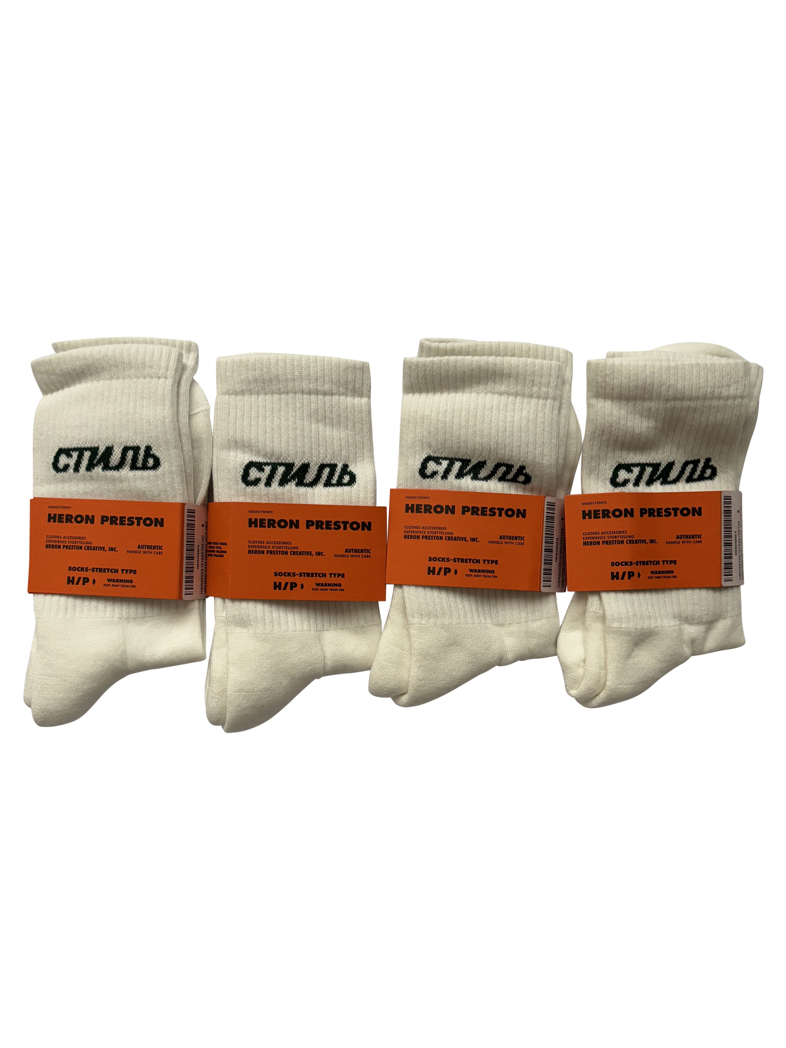Heron Preston ⚡️QUICK SALE⚡️Bundle Pack 4 Heron Preston White CTNMB Socks Size ONE SIZE - 1 Thumbnail
