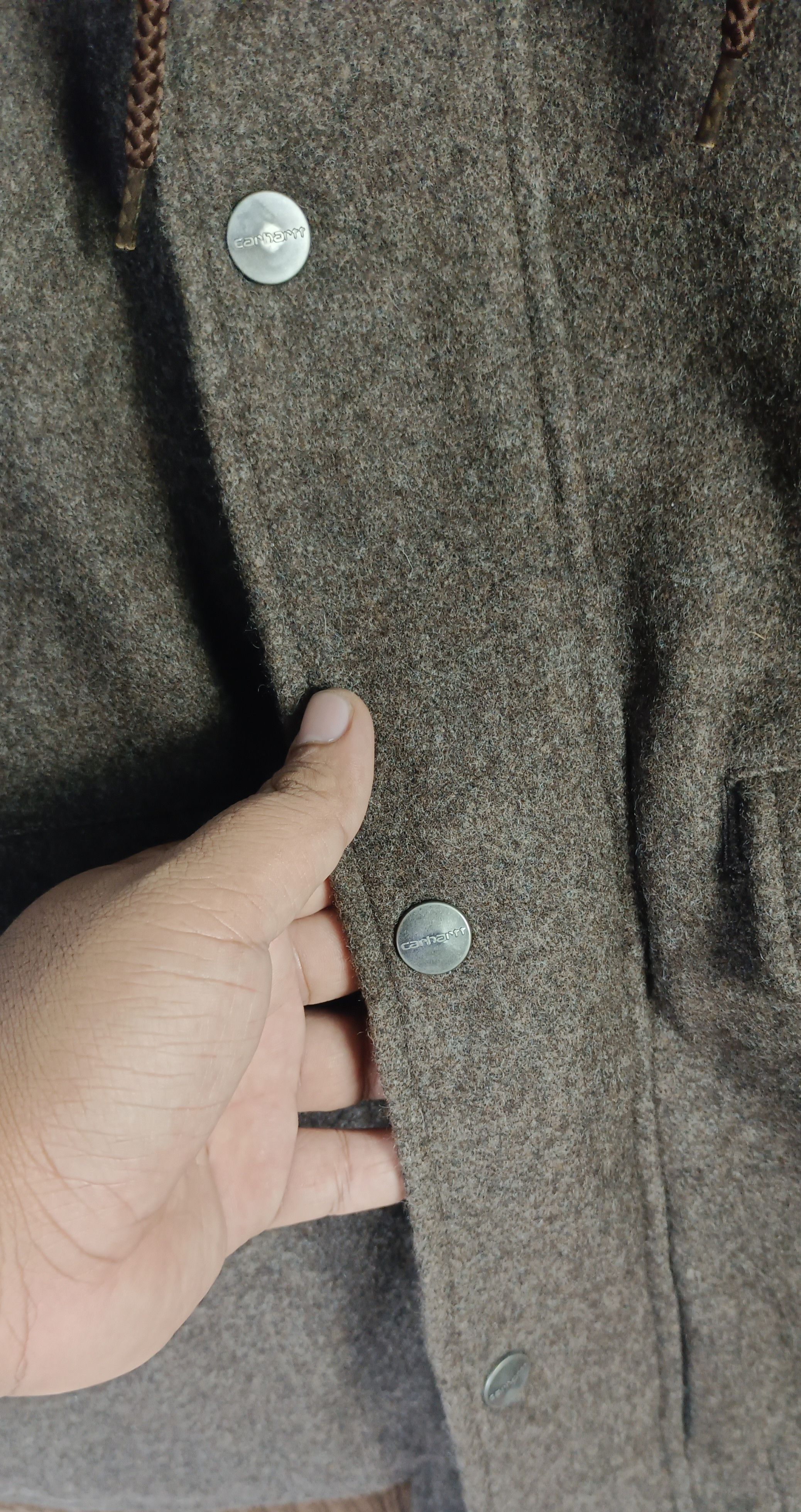 Carhartt Vintage 90s🔥 Carhattt Hoodie Wool Jacket Size US M / EU 48-50 / 2 - 10 Thumbnail