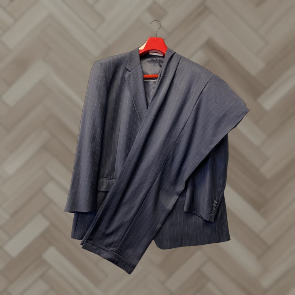 Joseph Abboud Joseph Abboud Navy Blue Pinstripe Suit 2 Piece 48R Regular Fit Mens Size 48R - 1 Thumbnail