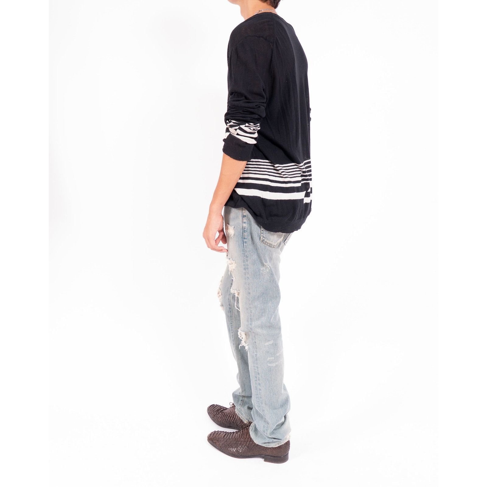 Haider Ackermann SS16 Striped Knit in Black & White Wool Size US M / EU 48-50 / 2 - 9 Thumbnail