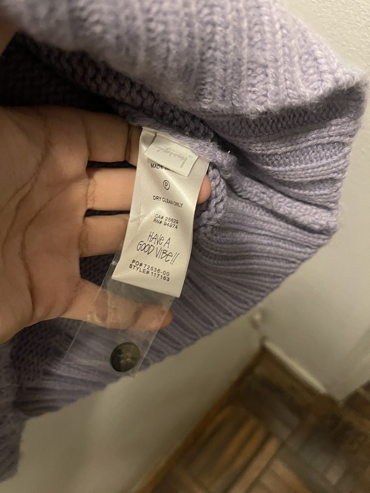 Stussy Stussy Brushed Cardigan Lavender Size US M / EU 48-50 / 2 - 5 Thumbnail
