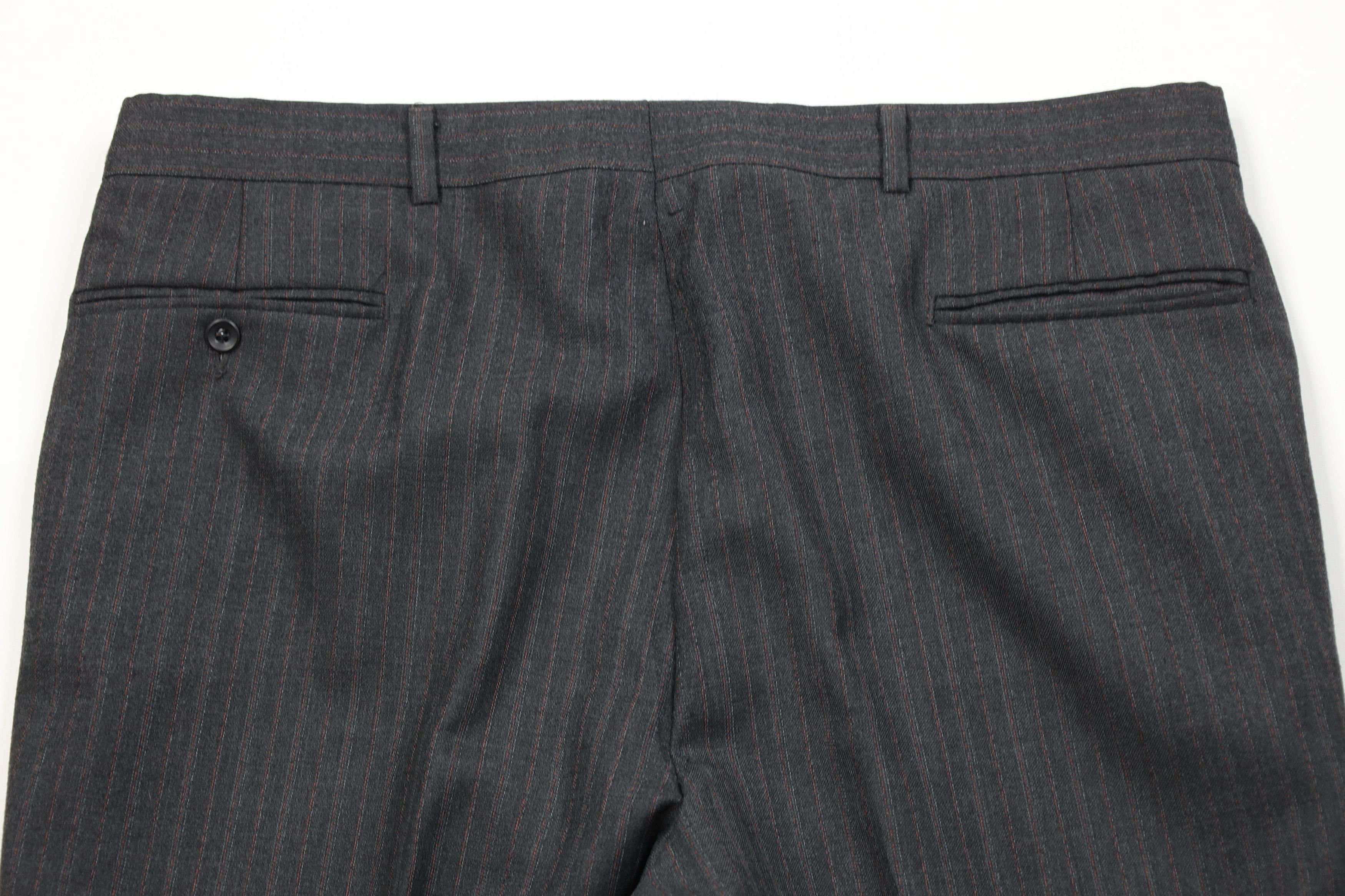 Vintage Vintage 70s Streetwear Knit Pinstriped Wide Leg Chino Pants Size US 36 / EU 52 - 10 Thumbnail