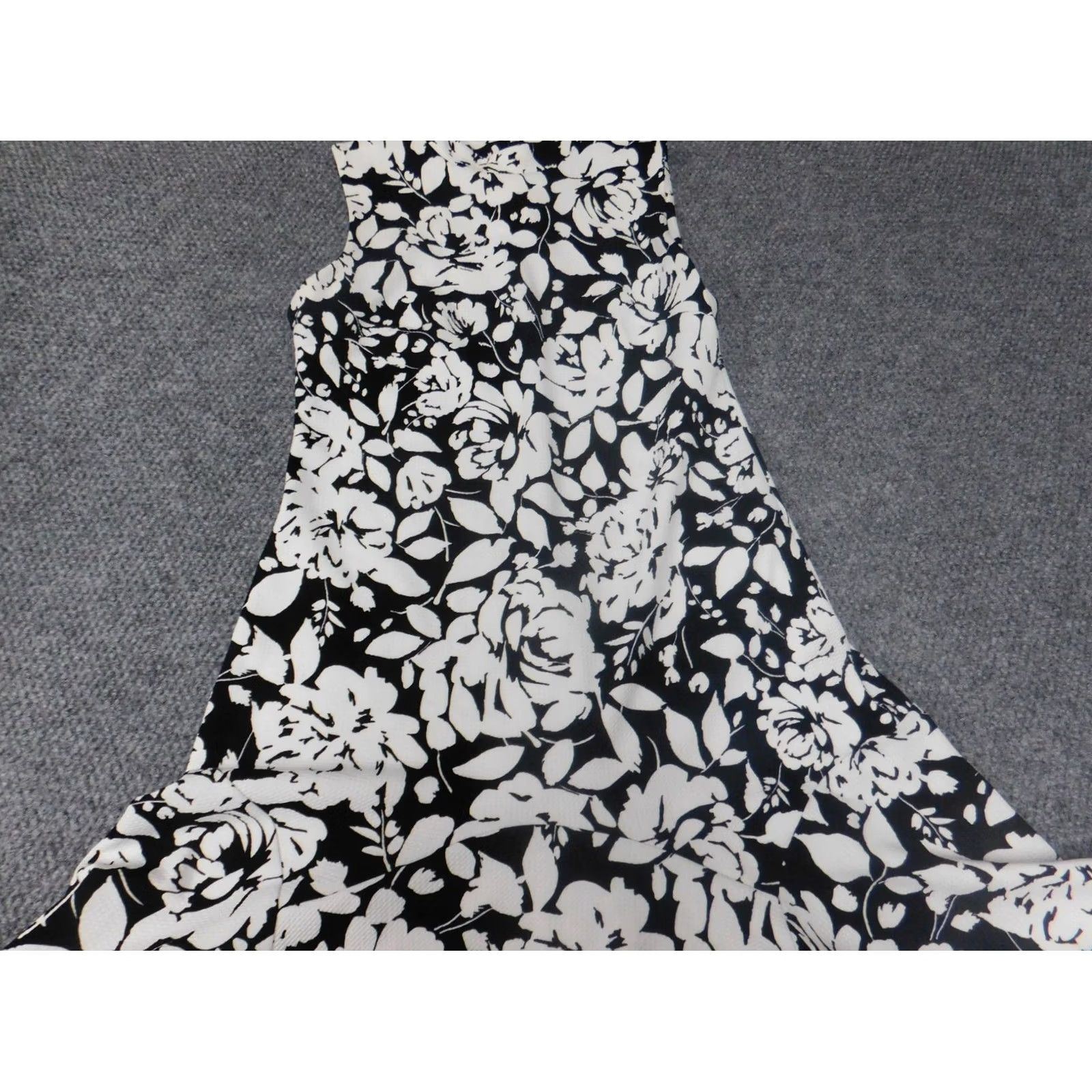 Vintage Shelby & Palmer Womens Dress A-Line 10 White Floral Ruffle Sleeveless Crew Neck Zip Lined Long Fall Women Buds & Palmer Size L / US 10 / IT 46 - 5 Thumbnail