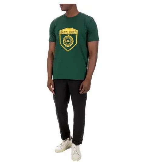 Saint Laurent Paris o1bcso1str1124 T-Shirt in Green Size US XXL / EU 58 / 5 - 4 Thumbnail