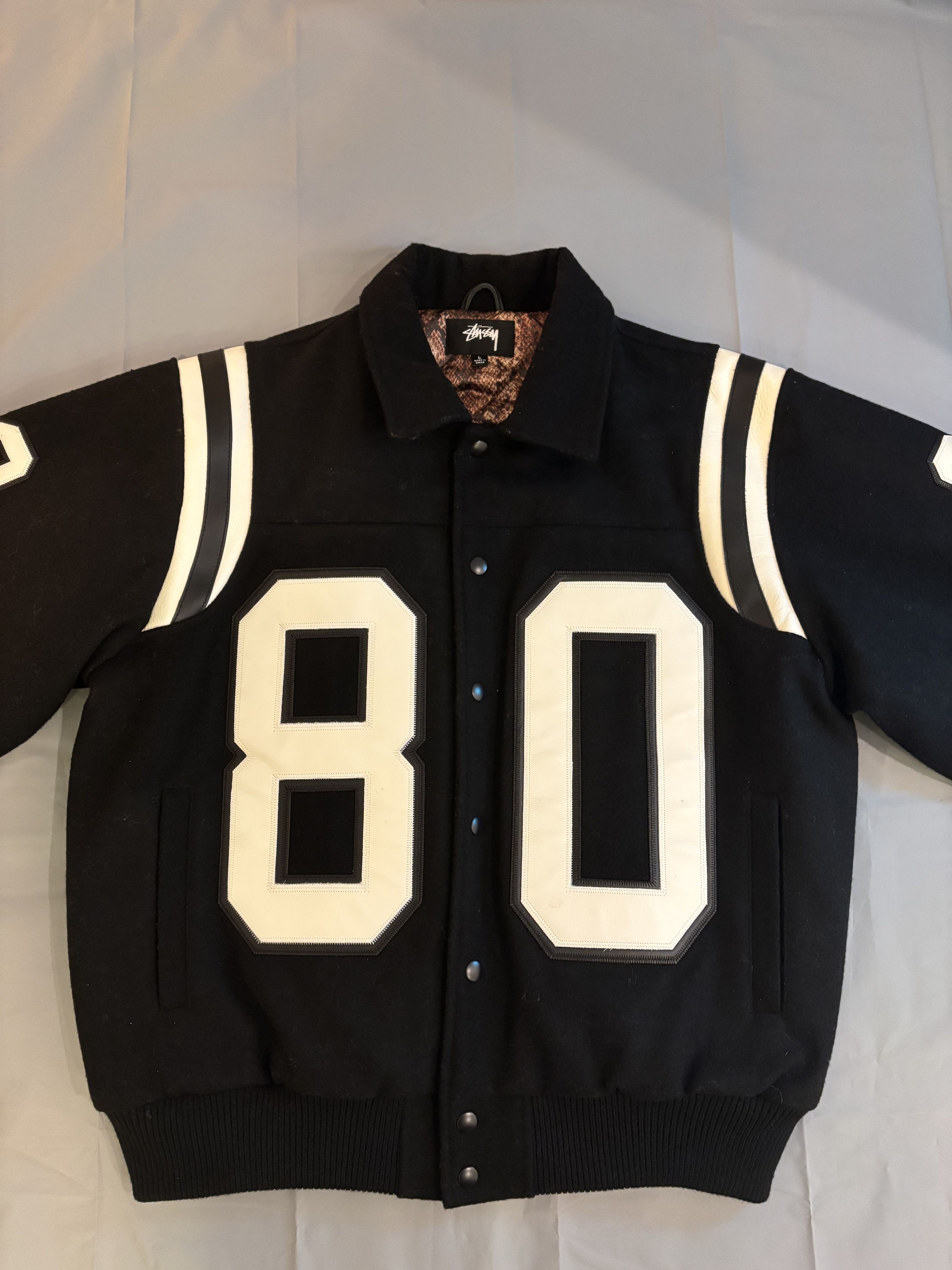 Stussy Veste teddy bombers Varsity jacket en laine Stussy 80 noir Size US L / EU 52-54 / 3 - 7 Thumbnail