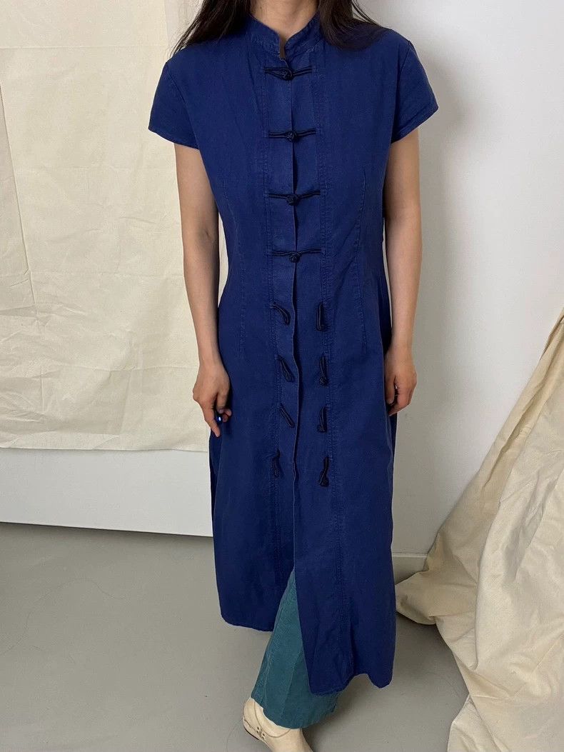 Kenzo KENZO Chinese collar and snap denim dress Size L / US 10 / IT 46 - 6 Thumbnail