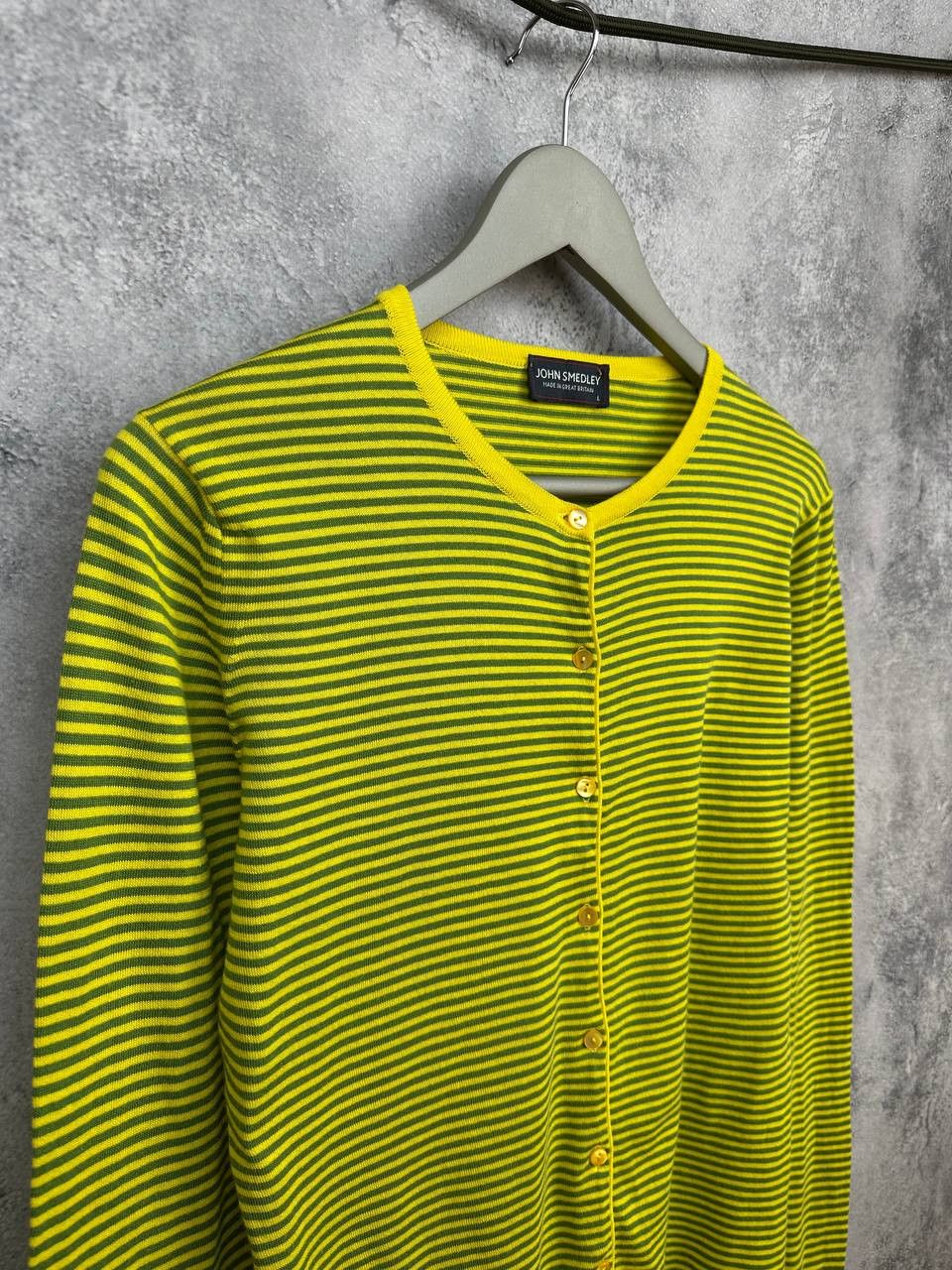 John Smedley John Smedley Sea Island Cotton Striped Cardigan Sweater Size L / US 10 / IT 46 - 3 Thumbnail
