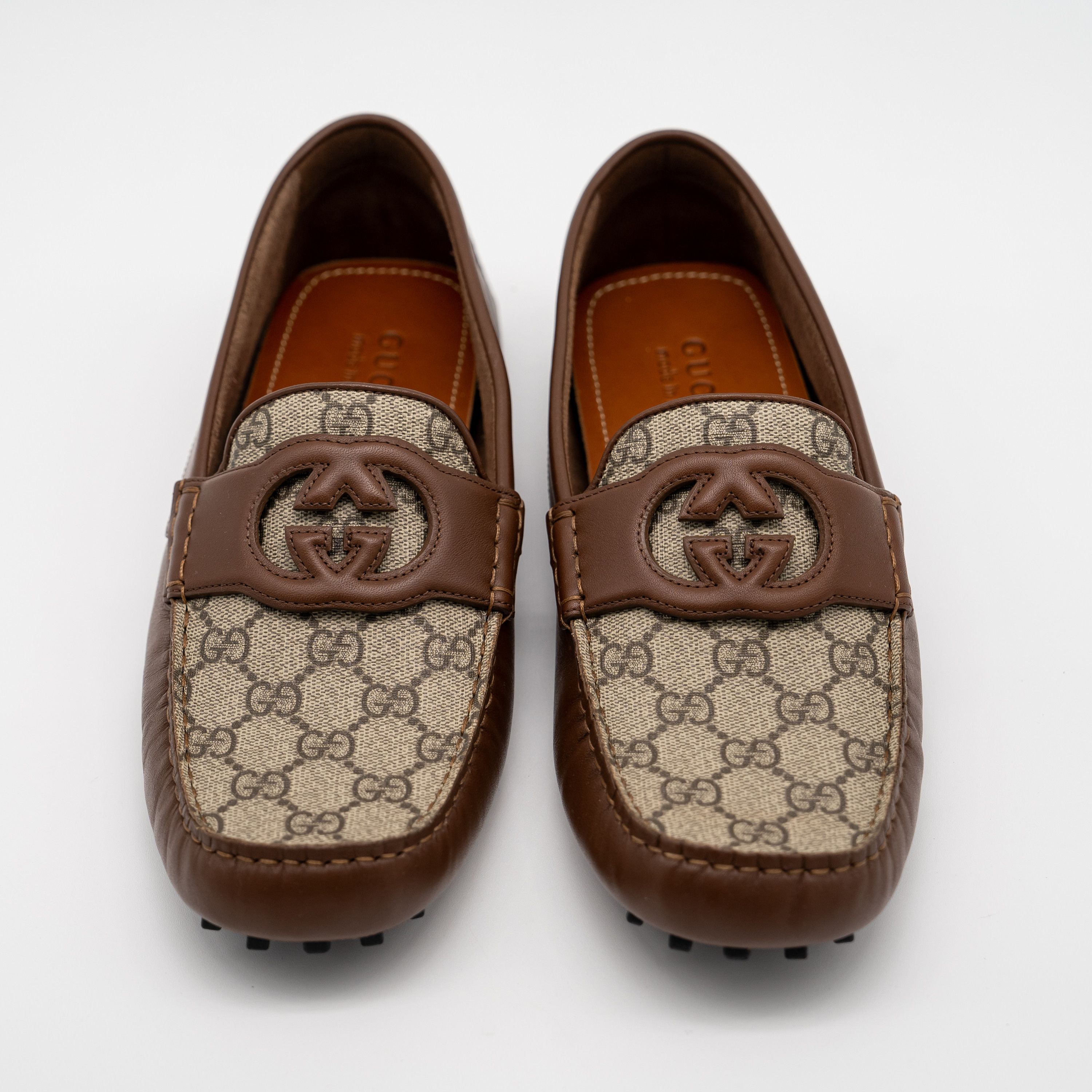 Gucci 8G 8.5 US Gucci GG Leather Moccasin Brown Loafers Size US 8.5 / EU 41-42 - 3 Thumbnail