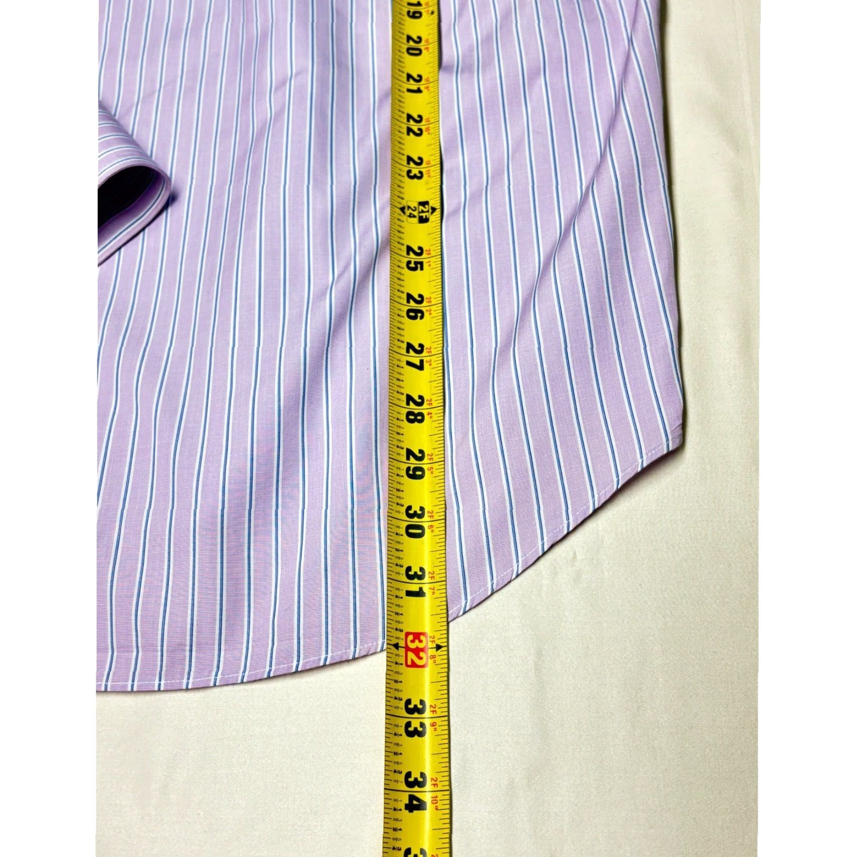 Canali CANALI Dress Shirt Mens XL Striped French Cuff 100% Cotton Made in Italy Pink Size 46R - 6 Thumbnail