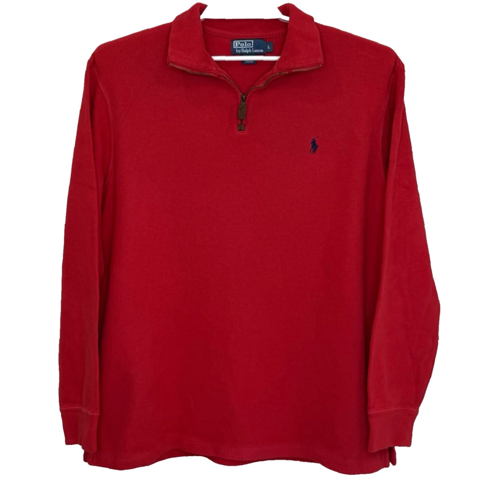 Polo Ralph Lauren Polo Ralph Lauren 1/4 Zip Sweater Mens Large Red Pony Logo Pullover Preppy Size US L / EU 52-54 / 3 - 2 Thumbnail