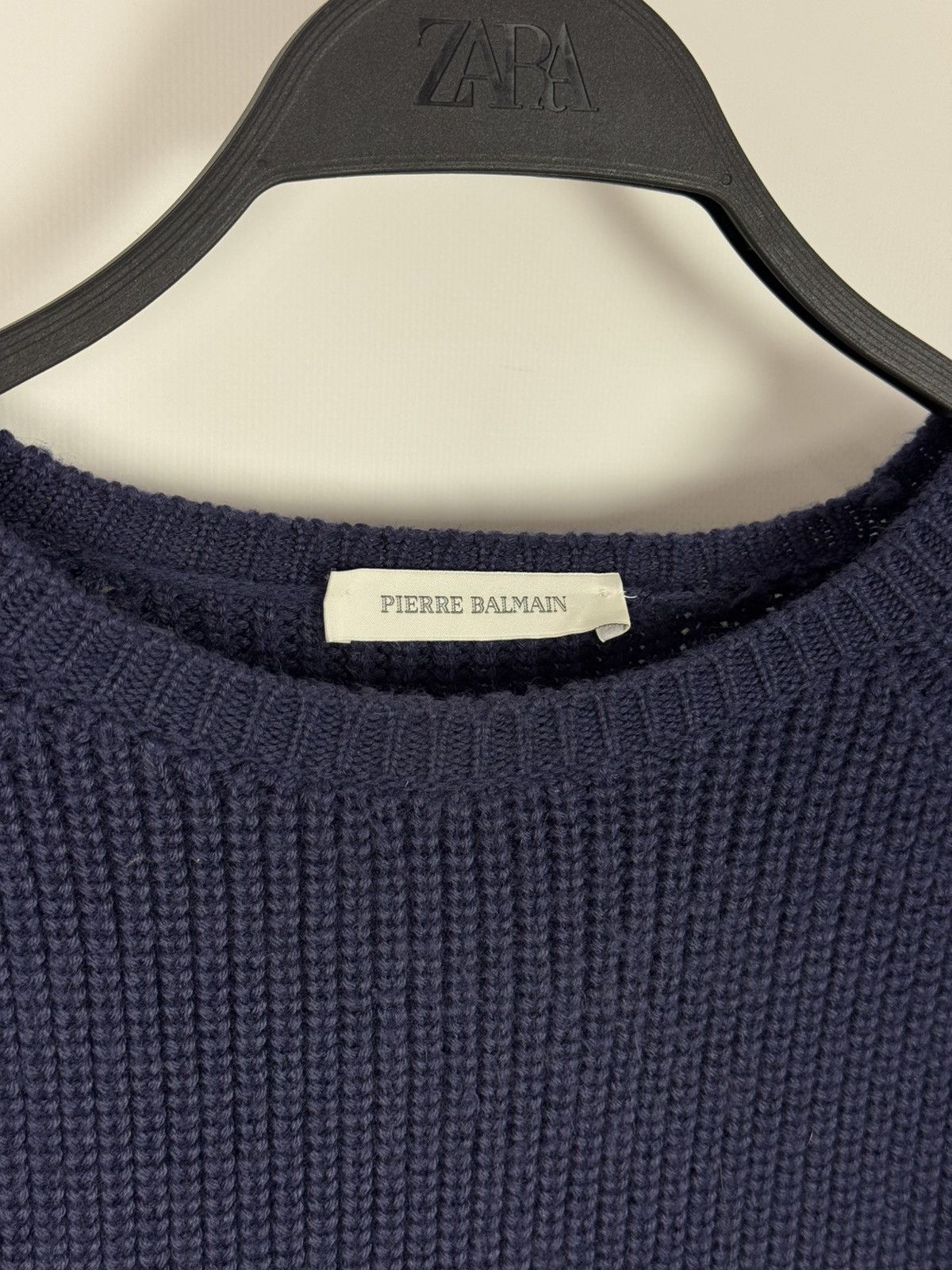 Pierre Balmain Pierre Balmain Wool Blend Knit Navy Sweater Size US L / EU 52-54 / 3 - 4 Thumbnail