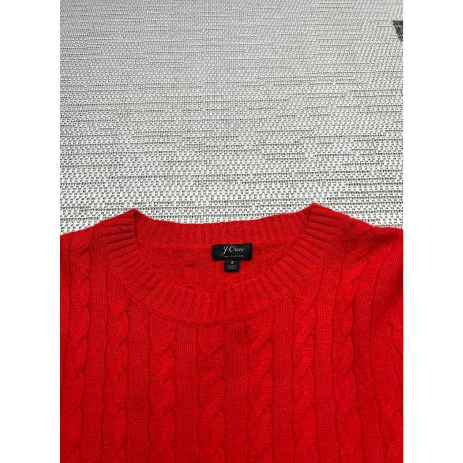 J.Crew J.Crew Sweater Shirt Womens Small Red Cashmere Cable Knit Pullover Casual Pullover Crew Neck Knit Regular S Red Womens 90s? Size S / US 4 / IT 40 - 2 Thumbnail