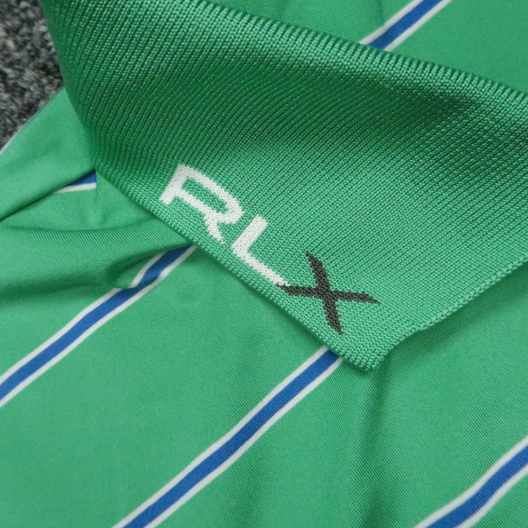 RLX Ralph Lauren RLX Ralph Lauren Shirt Men XL Green Striped Polo Short Sleeve Collared Golf Performance XL Size US XL / EU 56 / 4 - 4 Thumbnail