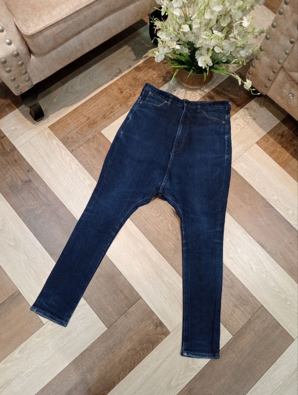 Lad Musician LAD MUSICIAN SAROUEL SKINNY BLUE STRETCH PANTS - SIZE 44 Size US 31 - 2 Thumbnail