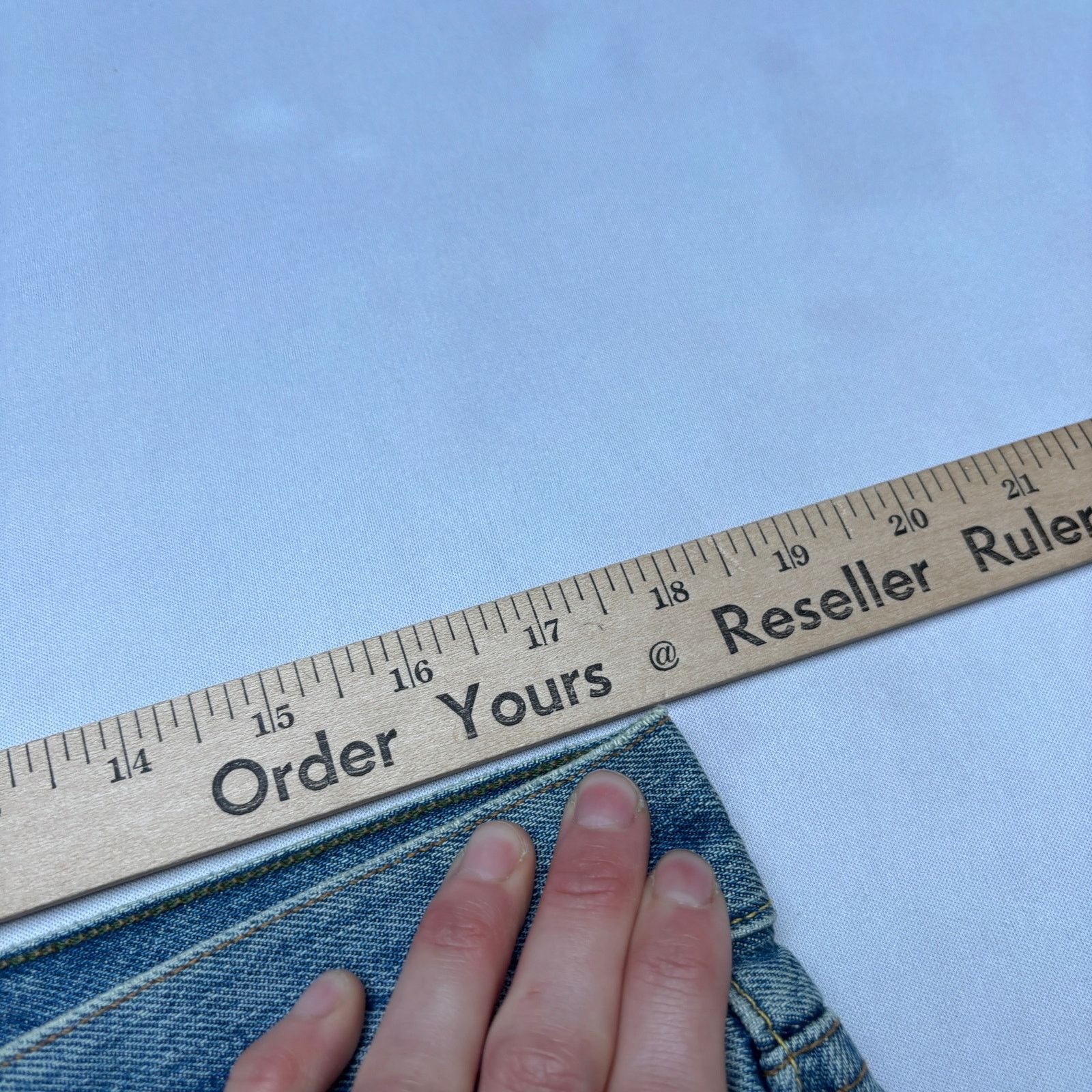 Sid Mashburn $185 Sid Mashburn Light Wash Denim 35x34 Slim Straight Jeans Size US 35 - 7 Thumbnail
