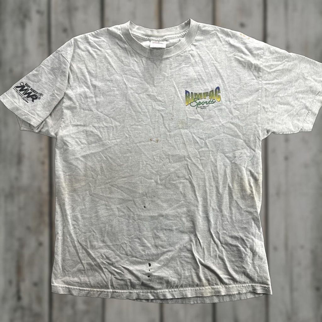 Vintage VINTAGE Alstyle RIMPAC Sports T-Shirt Mens XL Gray 2000s Pearl Harbor Hawaii Navy MWR Size US XL / EU 56 / 4 - 1 Thumbnail