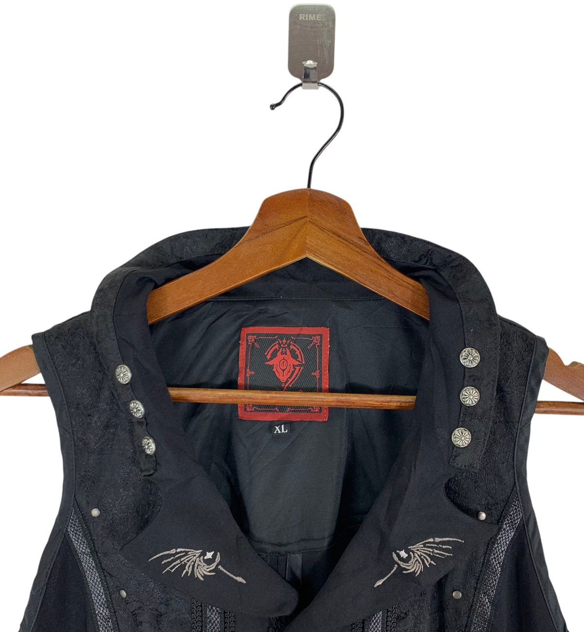 Designer VINTAGE ARCA ET OVIS BAT WING GOTHIC BLACK BLOUSE Size XL / US 12-14 / IT 48-50 - 5 Thumbnail
