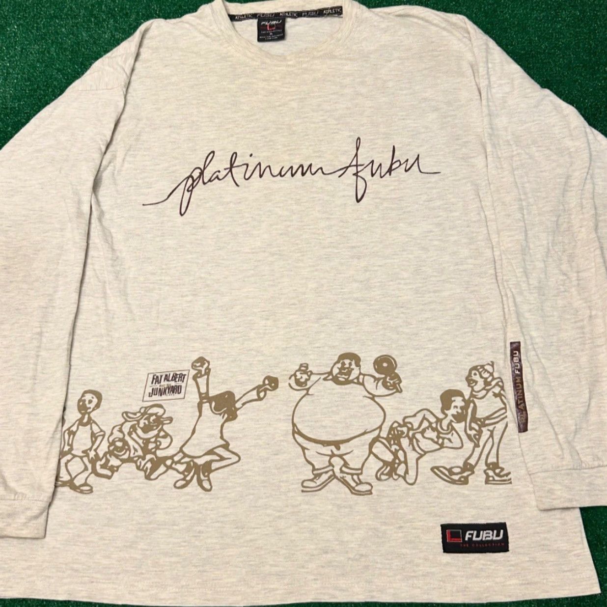 Fubu VINTAGE FUBU Long Sleeve Shirt XL Gray Hip Hop 90s Cartoon Fat Albert VTG Y2K Mens Size US XL / EU 56 / 4 - 4 Thumbnail