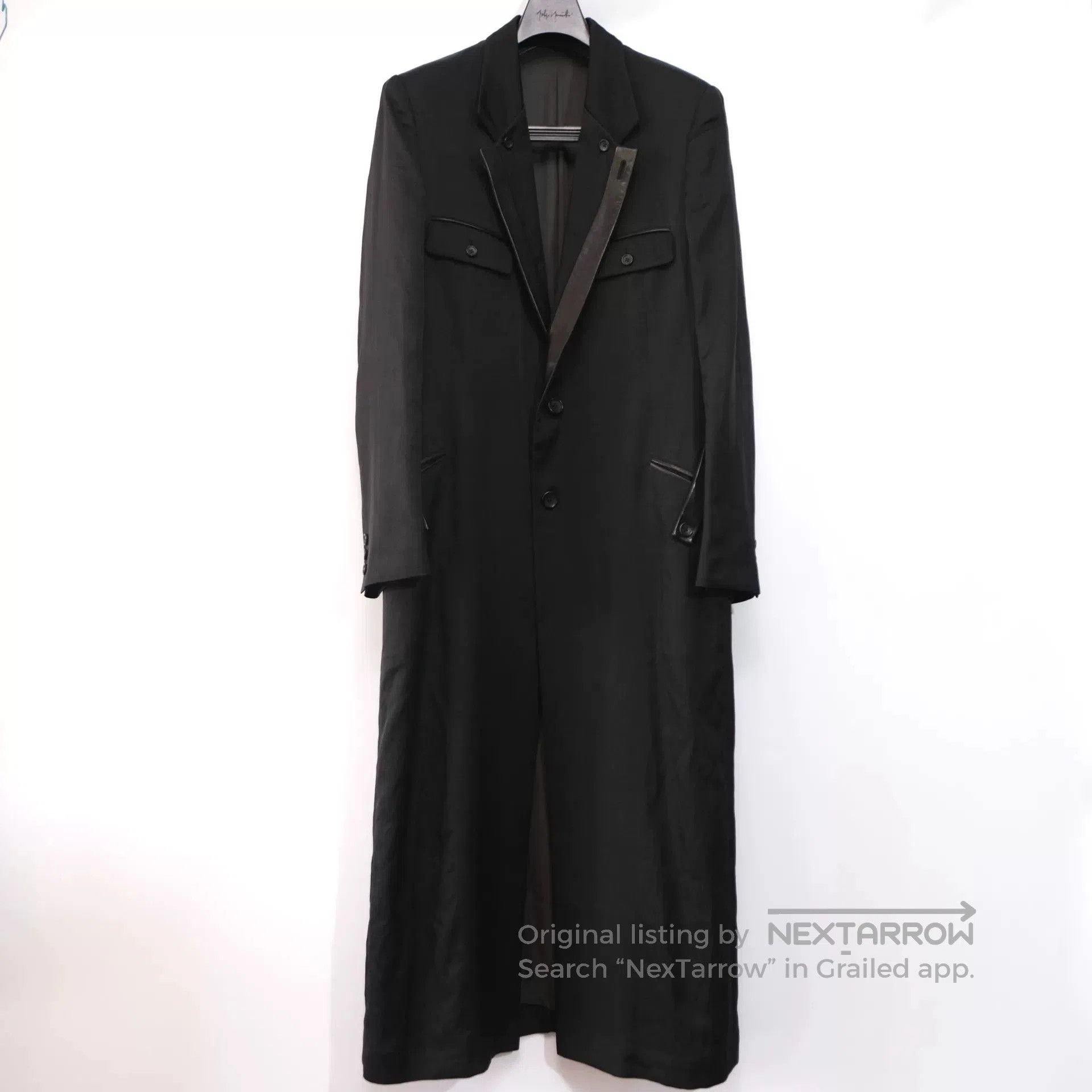 Yohji Yamamoto Yohji Yamamoto Long Coat with Leather Details. Size US M / EU 48-50 / 2 - 1 Thumbnail