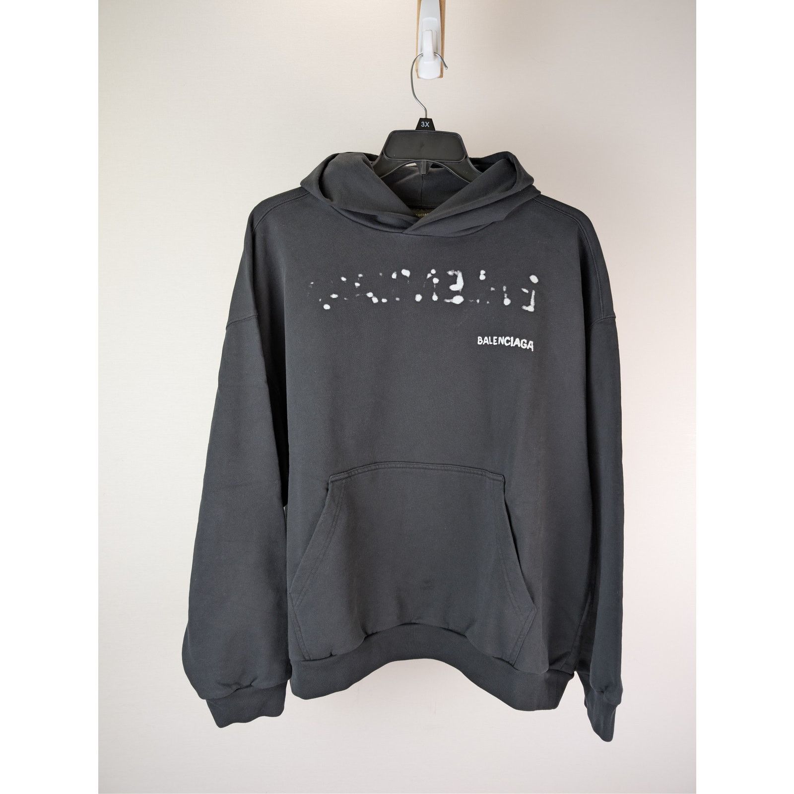 Balenciaga o1rshd1 Hand-Drawn Logo Cotton Hoodie in black Size US L / EU 52-54 / 3 - 8 Thumbnail