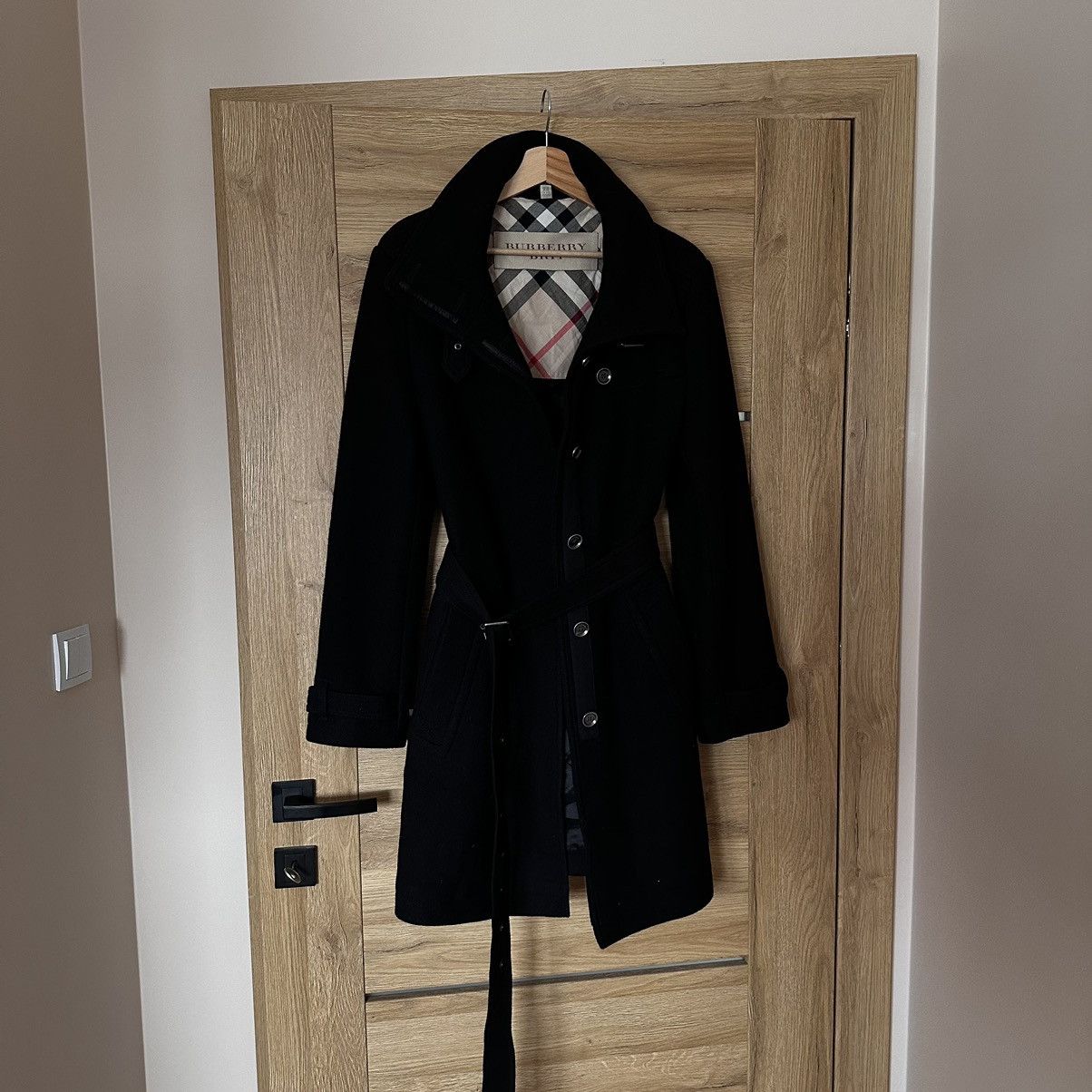 image of Burberry Trench Coat in Black, Women's (Size XL)