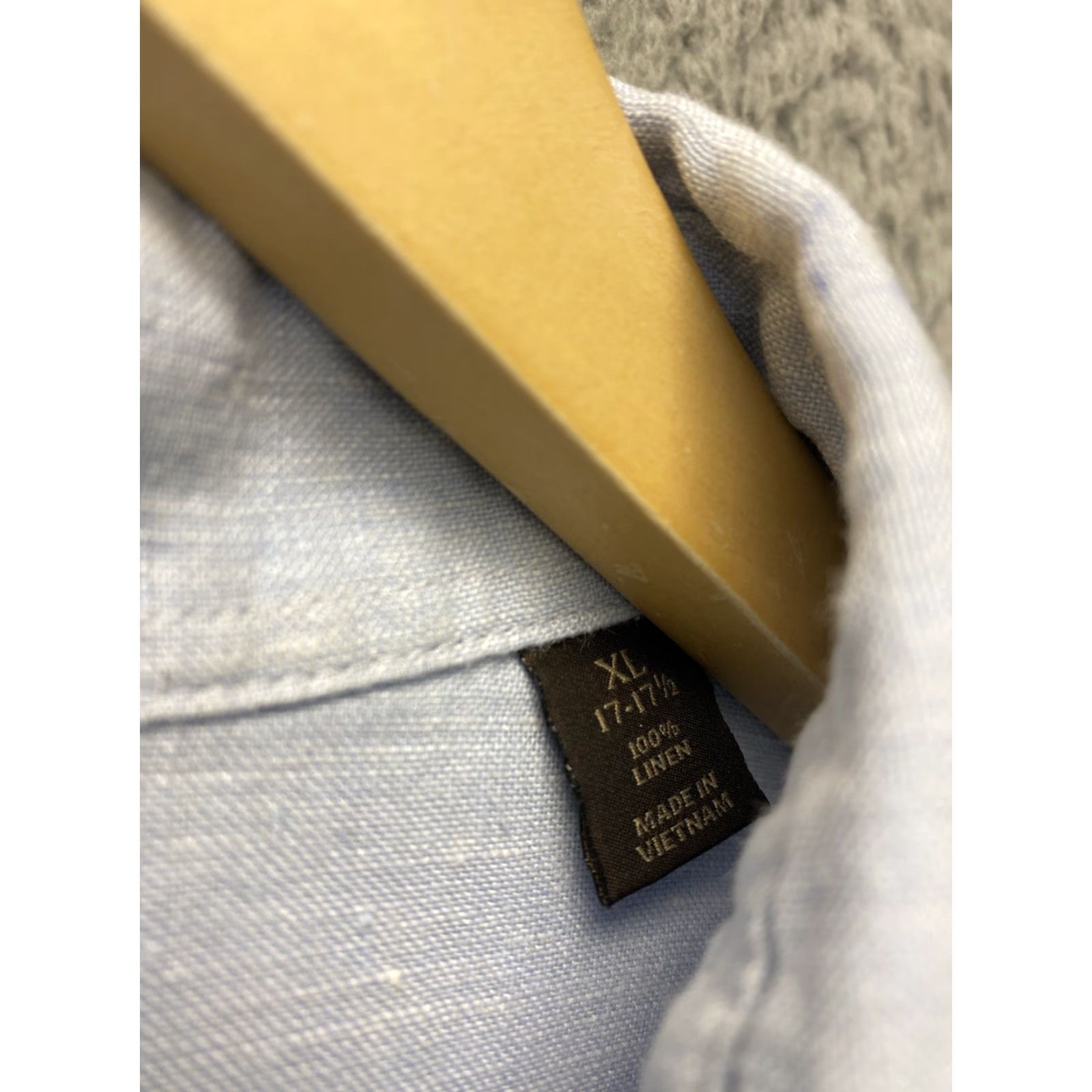 Tasso Elba TASSO ELBA Men's Button-Up Linen Shirt XXL Light Blue Solid Long Sleeve Spread Collar Winter Size US XXL / EU 58 / 5 - 4 Thumbnail
