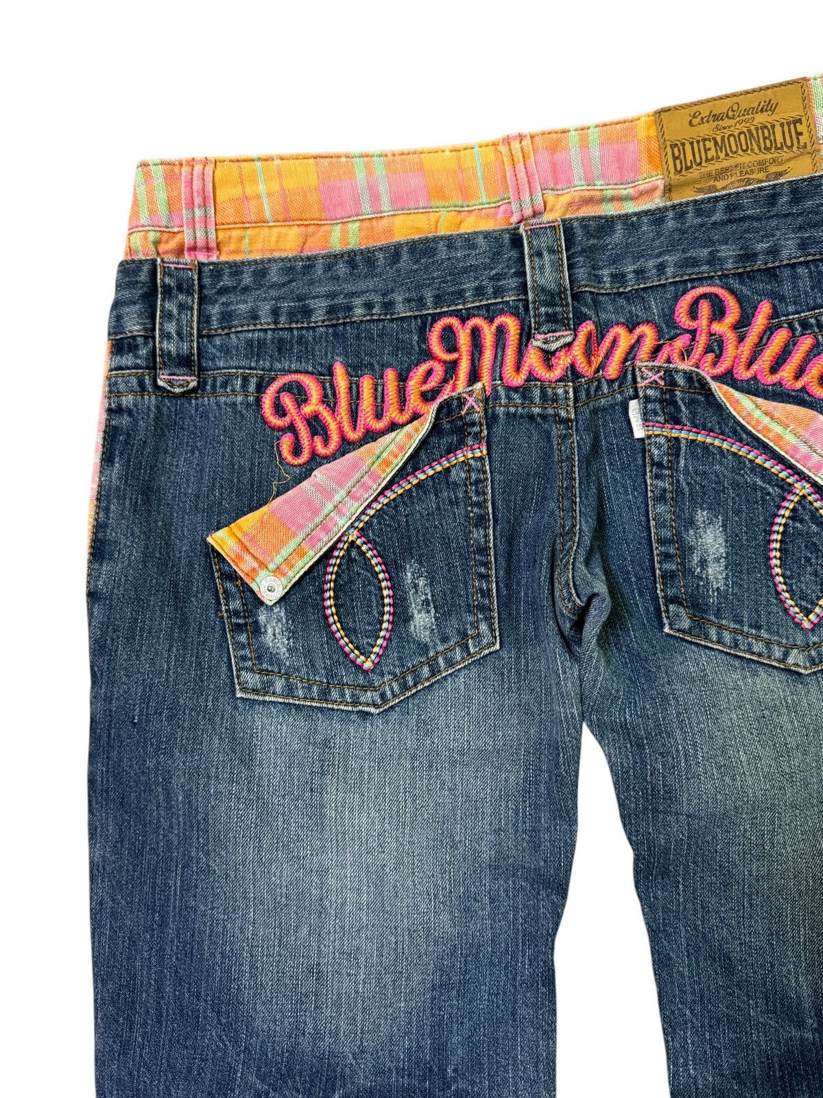 Hysteric Glamour BLUE MOON BLUE DOUBLE WAIST COLOURFUL EMBROIDERY DENIM Size US 29 - 12 Thumbnail