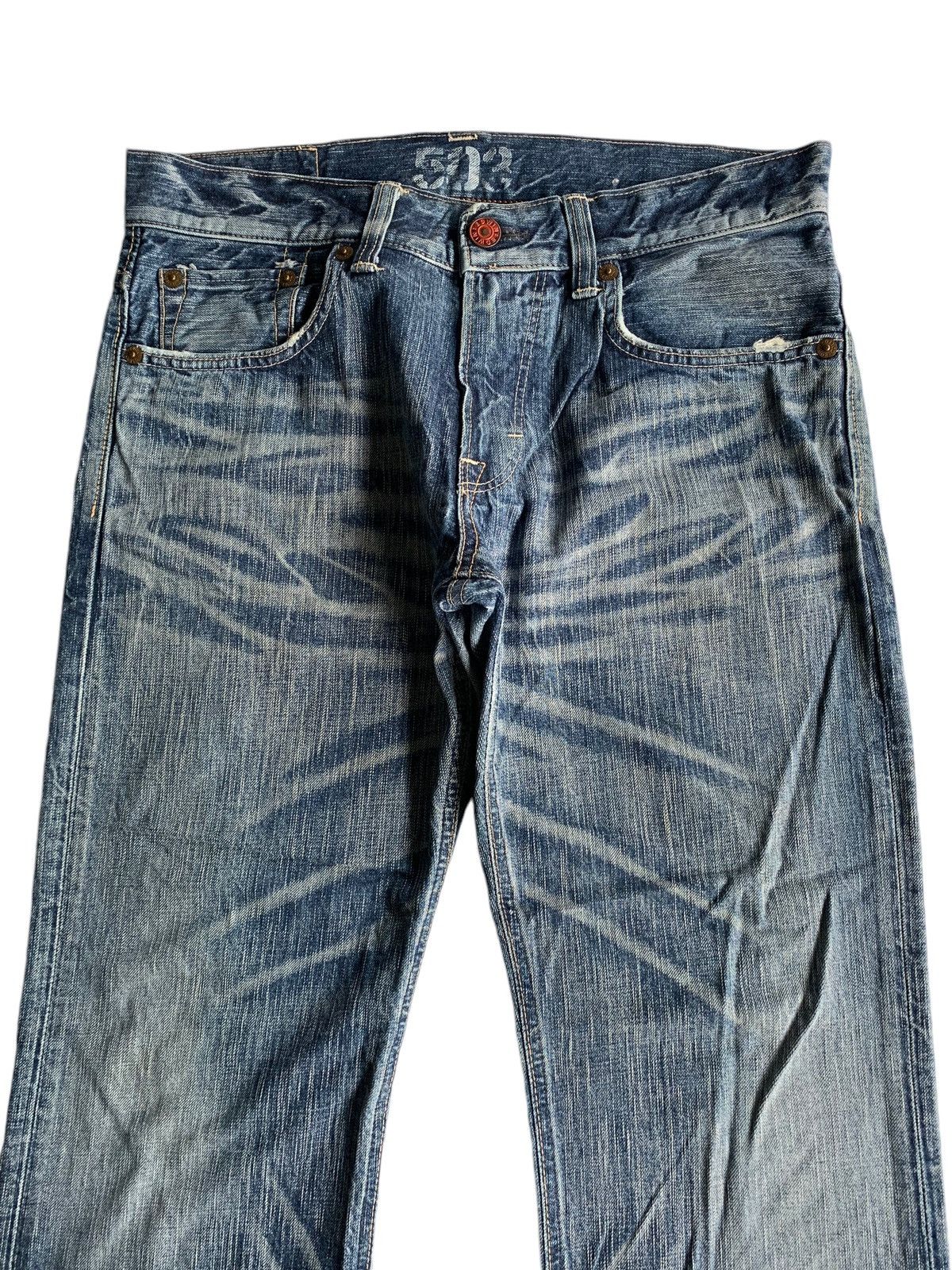 FLARE💥EDWIN 503 BLUE TRIP FADED & RUSTY PUNK STYLE DENIM☠️🎌