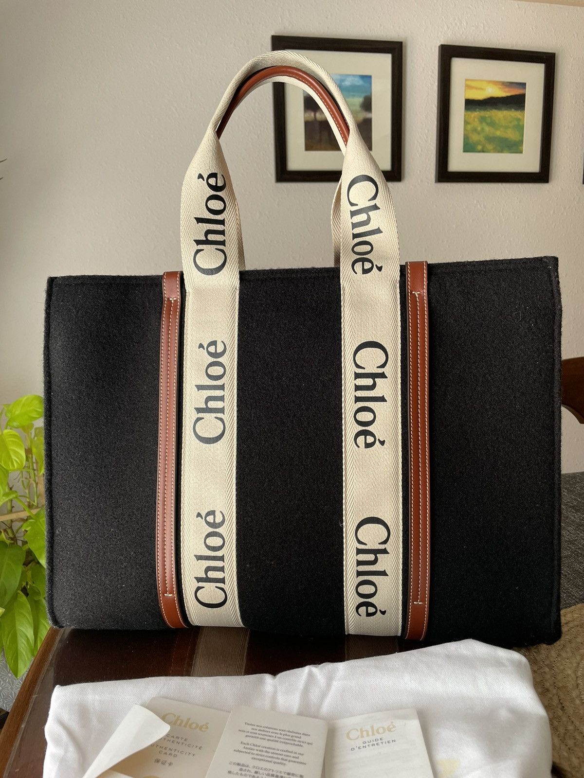 image of Chloe Chloé Woody Large Tote Bag Retail 1,598$ in Black, Women's