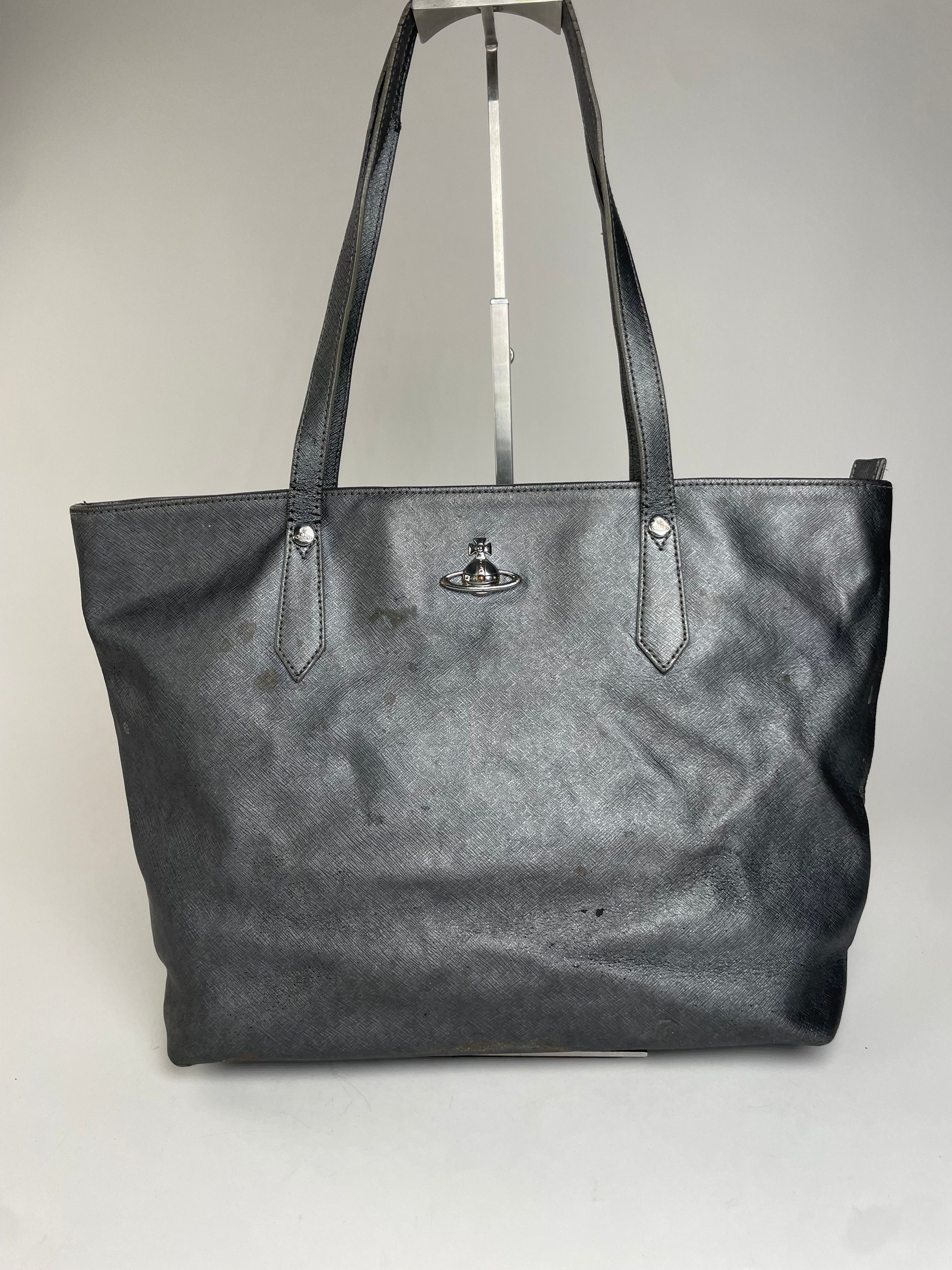 Vivienne Westwood Vintage Leather Handbag Anthracite Size ONE SIZE - 1 Thumbnail