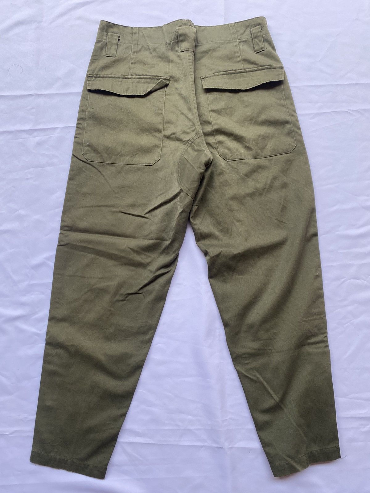 Vintage Vintage 70s Japanese Army Ankle Button Sateen Trouser Size US 32 / EU 48 - 2 Thumbnail
