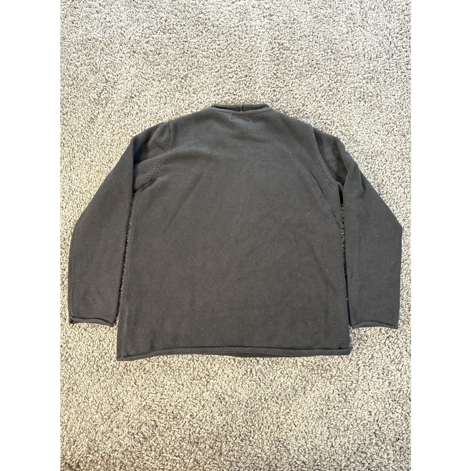 Ralph Lauren VINTAGE Lauren Ralph Lauren Roll Neck Sweater Mercerized Black 100% Cotton Womens L Knit Pullover Navy Blue Casual 90s Ladies Size L / US 10 / IT 46 - 5 Thumbnail
