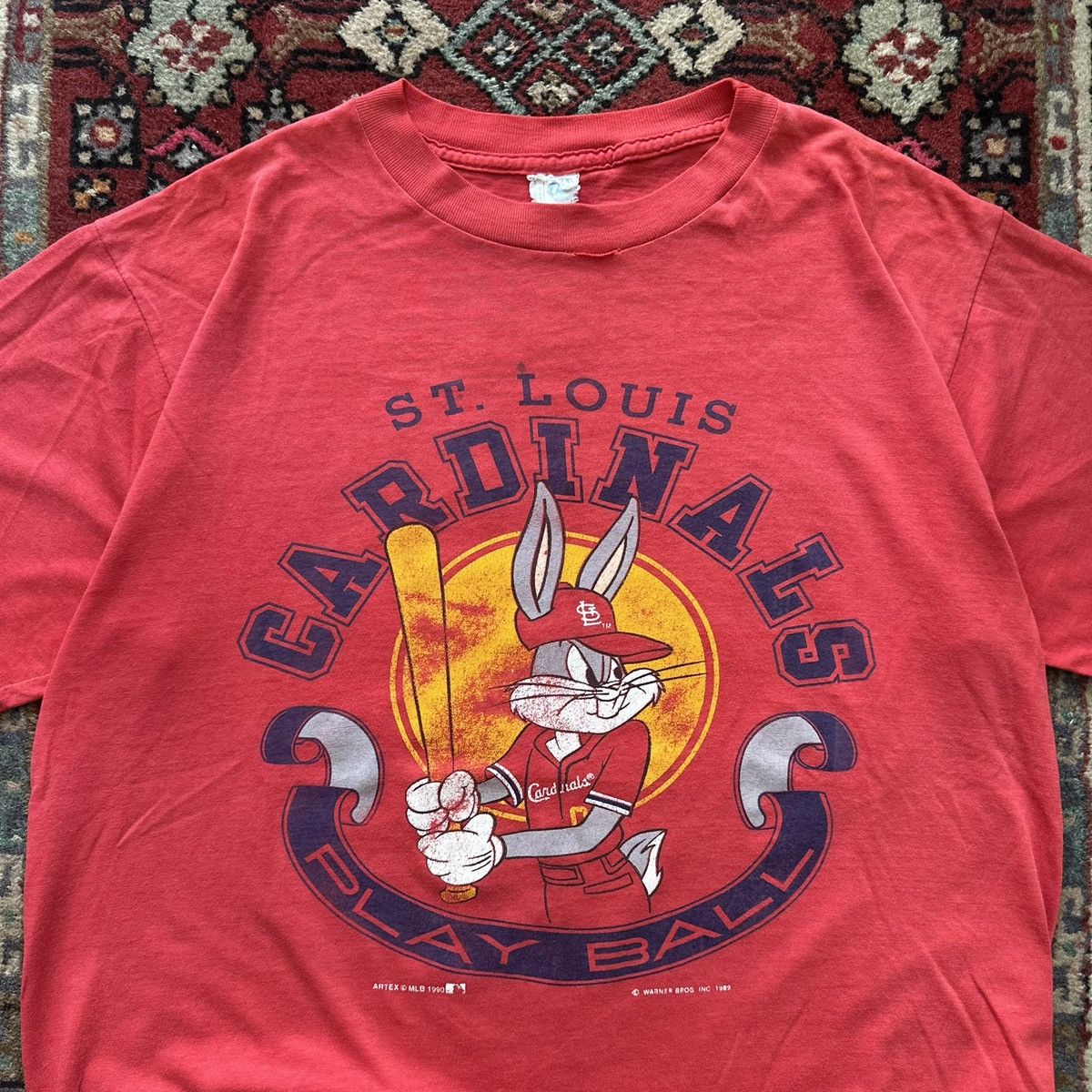 Vintage 1990 Bugs Bunny St. Louis Cardinals MLB Vintage Looney Tunes Size US L / EU 52-54 / 3 - 4 Thumbnail