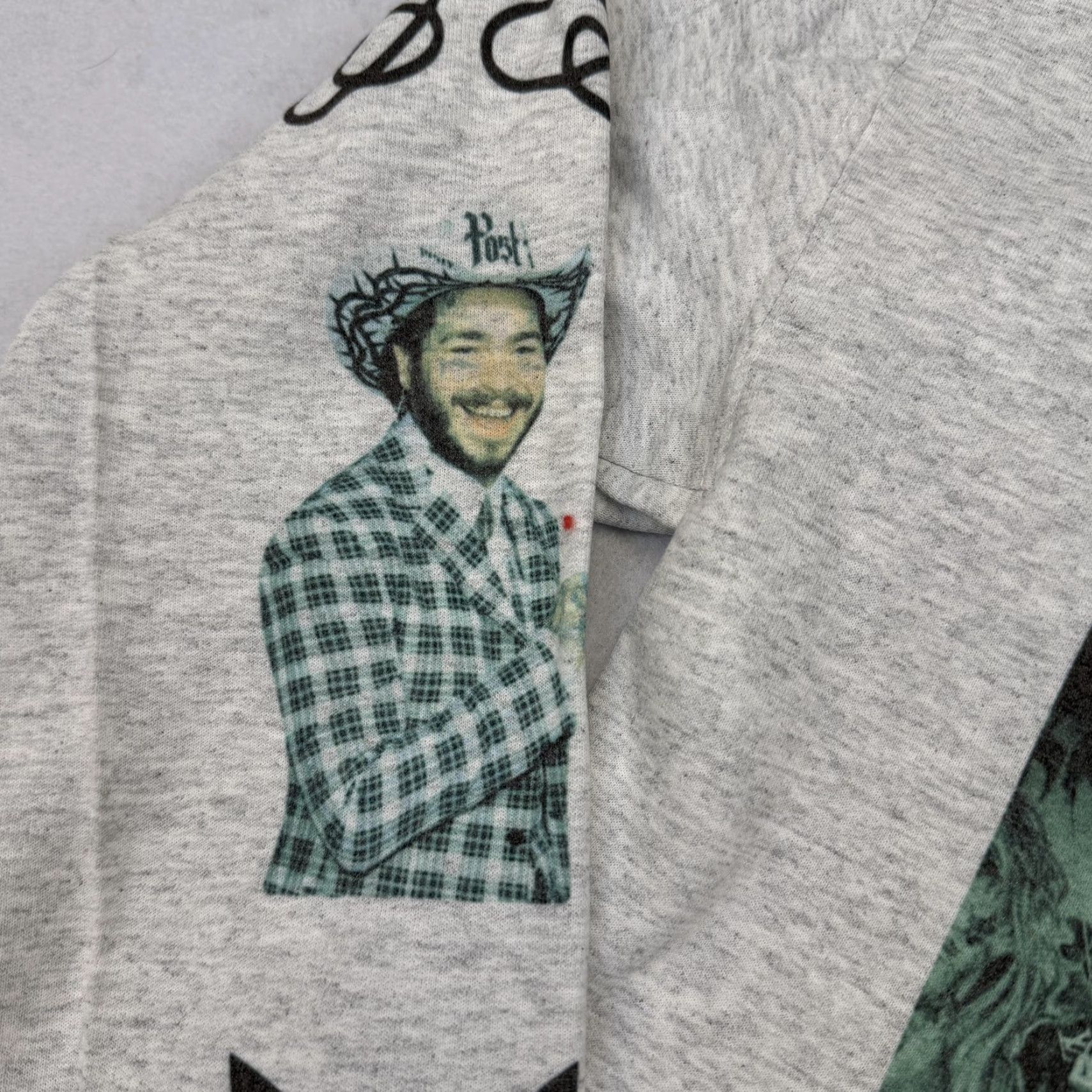 Jerzees Post Malone AOP Hoody Mens Small Posty Forever Graphic Band Street Jerzees Hoodie Mens S Gray Graphic Print Post Malone Theme Music Vintage No Size US S / EU 44-46 / 1 - 5 Thumbnail