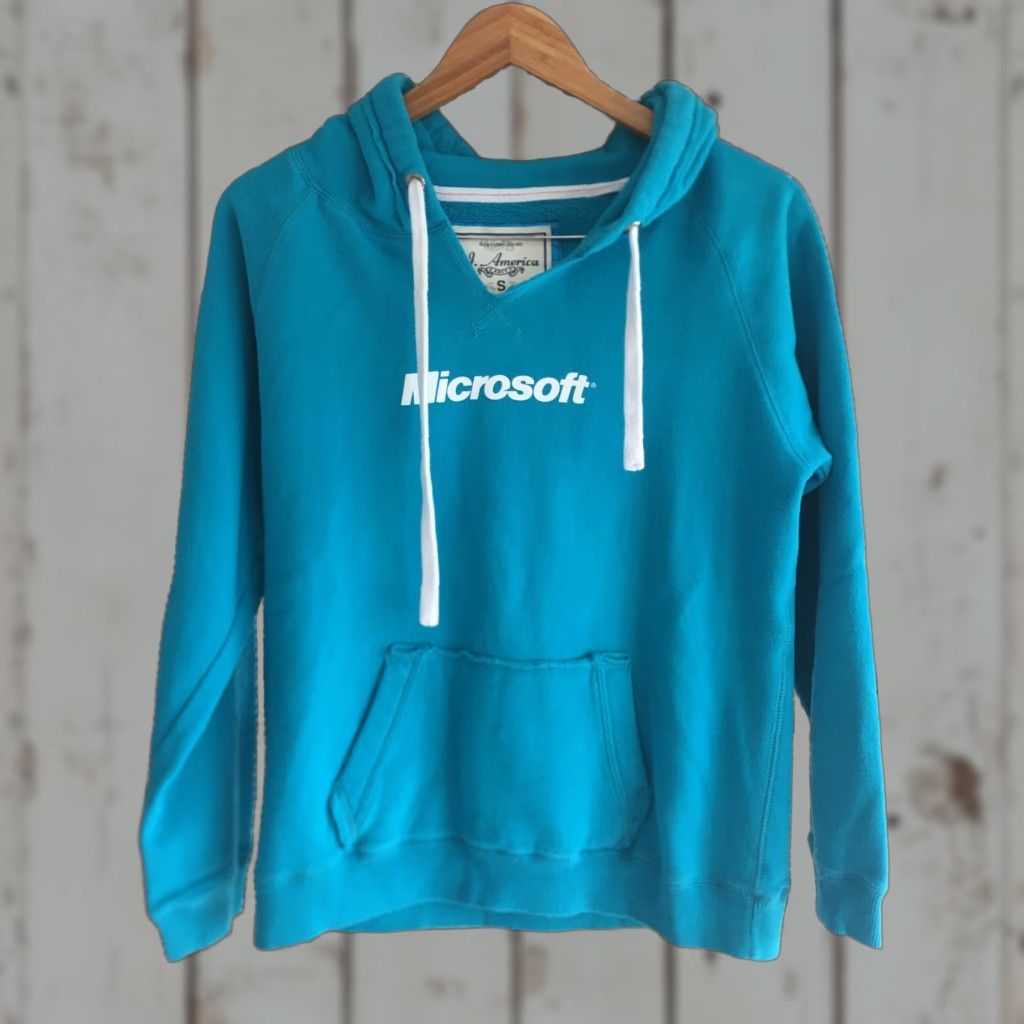 Vintage VINTAGE Microsoft Computer Sweatshirt Green J America Hoodie Womens Small S Size S / US 4 / IT 40 - 1 Thumbnail