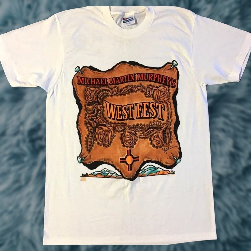 Vintage VINTAGE Michael Martin Murphey Autographed Shirt L Country Music Tour Grunge 80s 90s Cowboy Band Concert Mens White Size US L / EU 52-54 / 3 - 1 Thumbnail