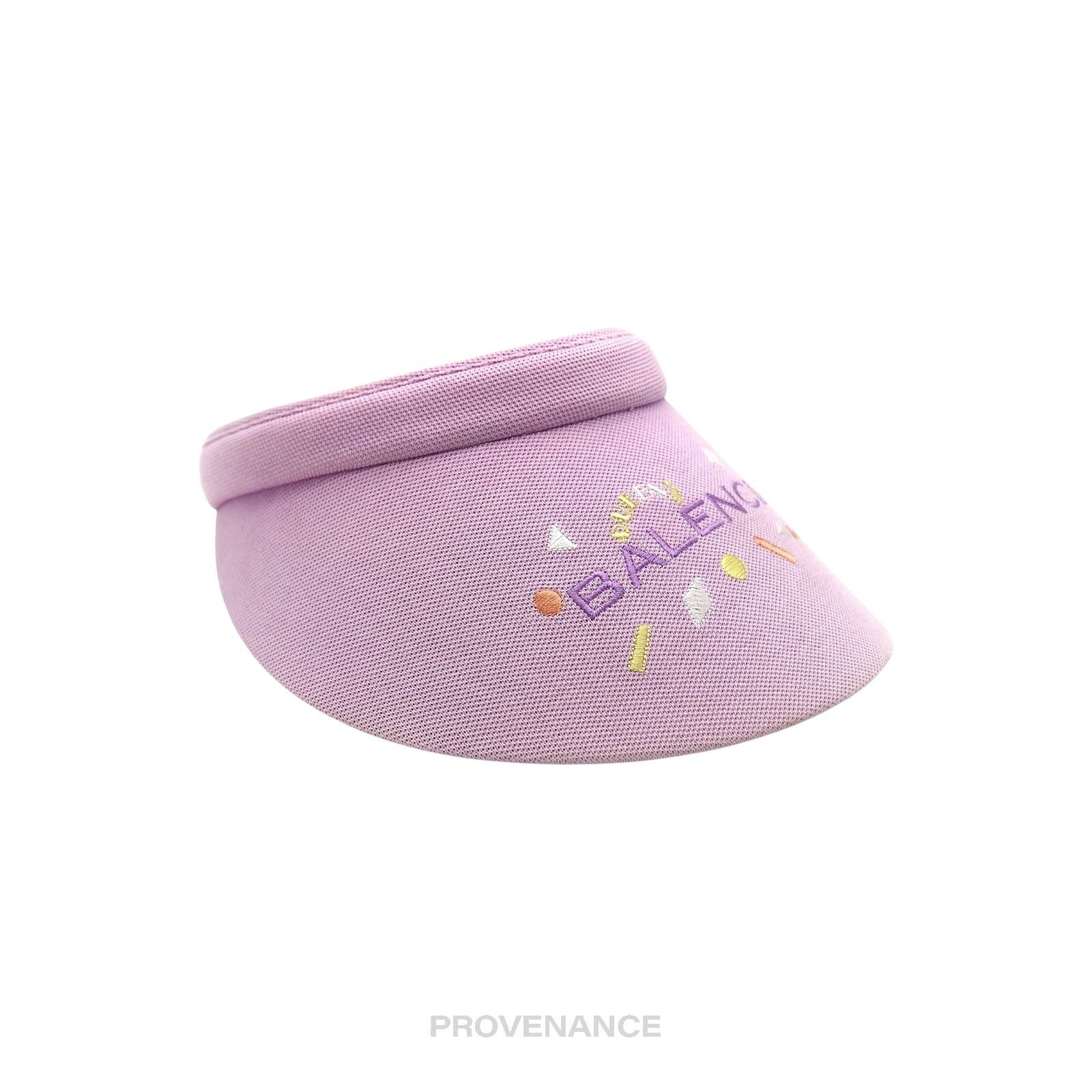 Balenciaga 🔴 Balenciaga Logo Embroidered Visor - Lavender Geometric Size ONE SIZE - 3 Thumbnail