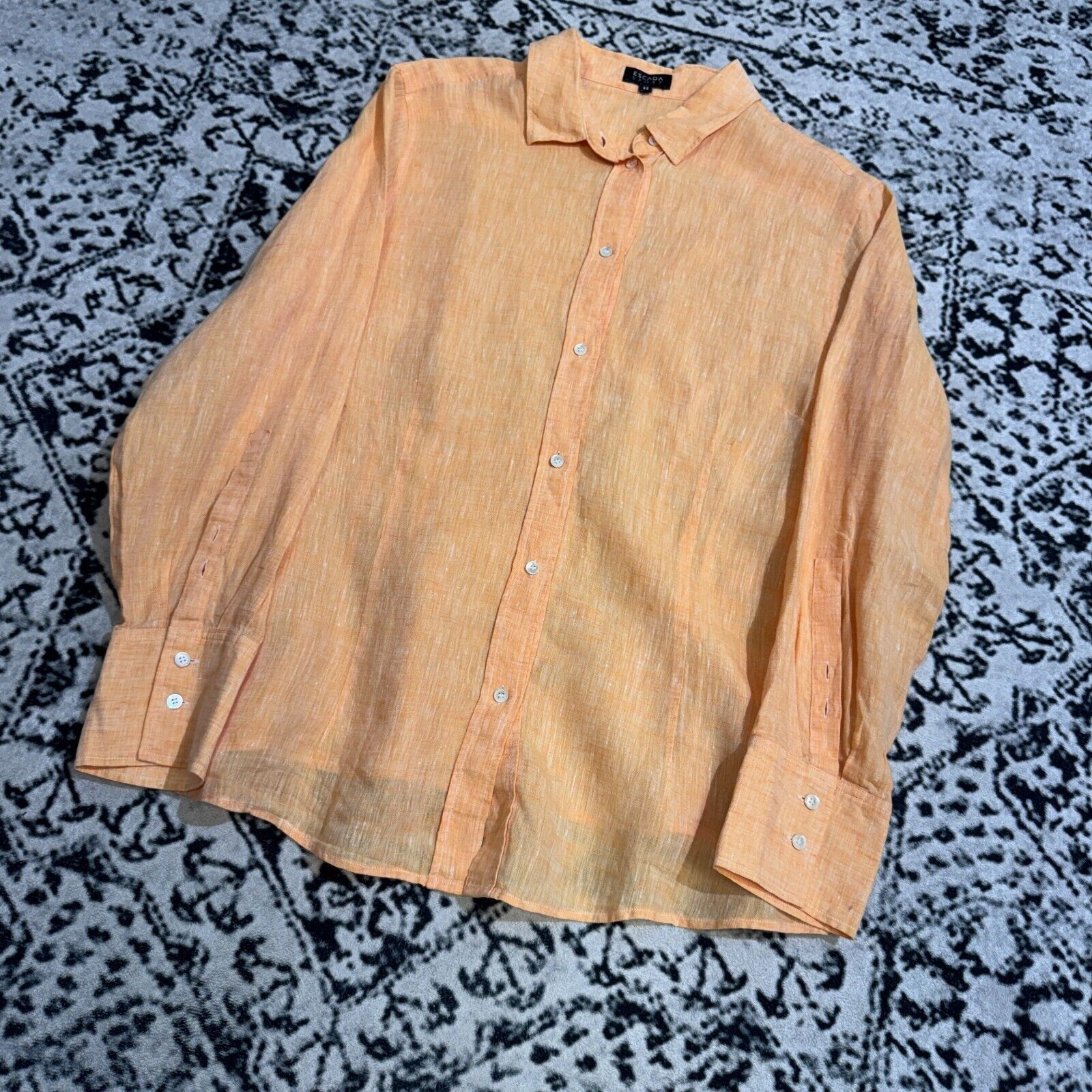 Escada × Vintage Vintage Escada Sport Orange Linen Button Up Shirt Size M Y2K Size US M / EU 48-50 / 2 - 6 Thumbnail