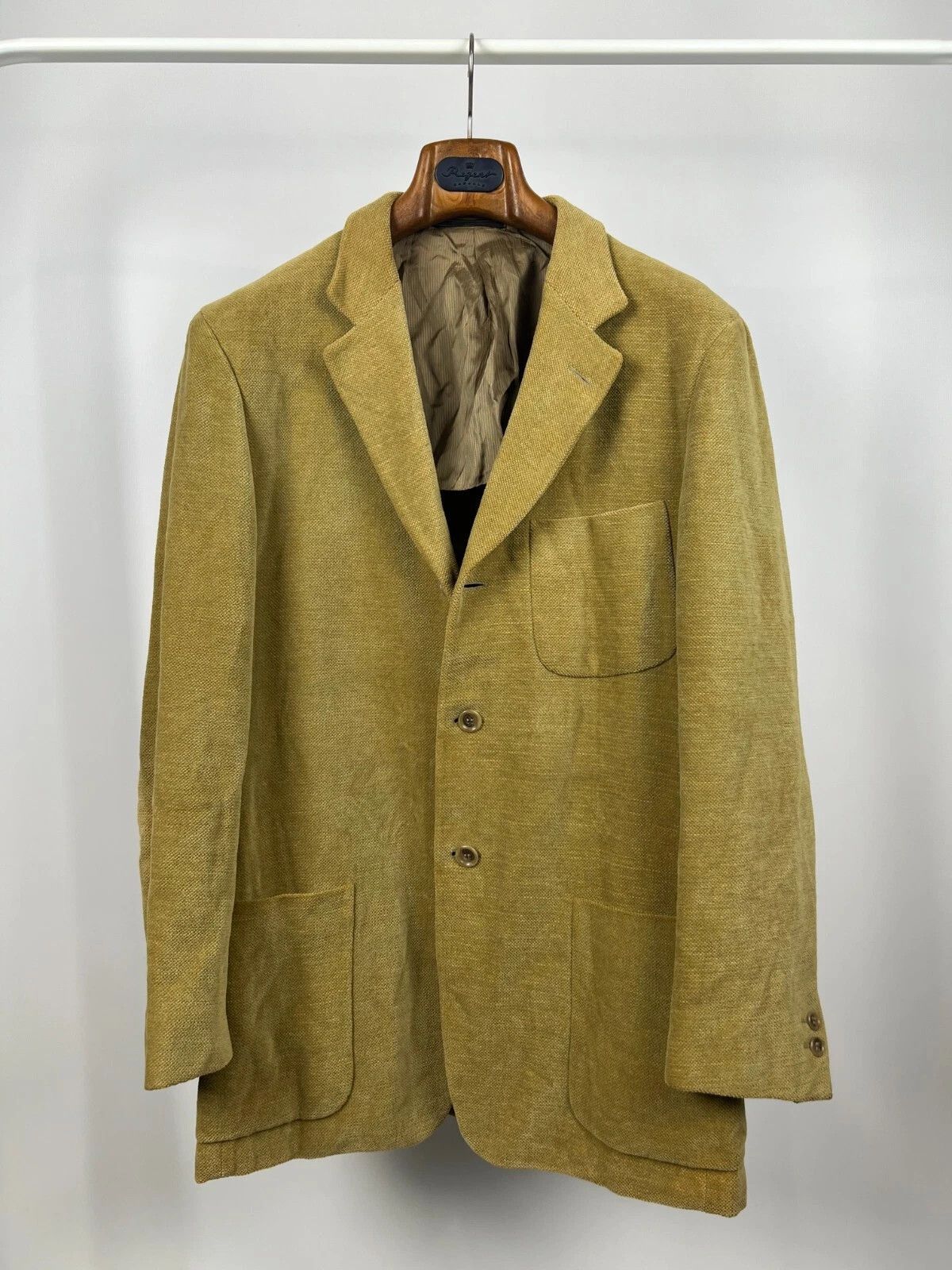 Ermenegildo Zegna Ermenegildo Zegna Soft Half-Lined Yellow Blazer Jacket Size 40R - 6 Thumbnail