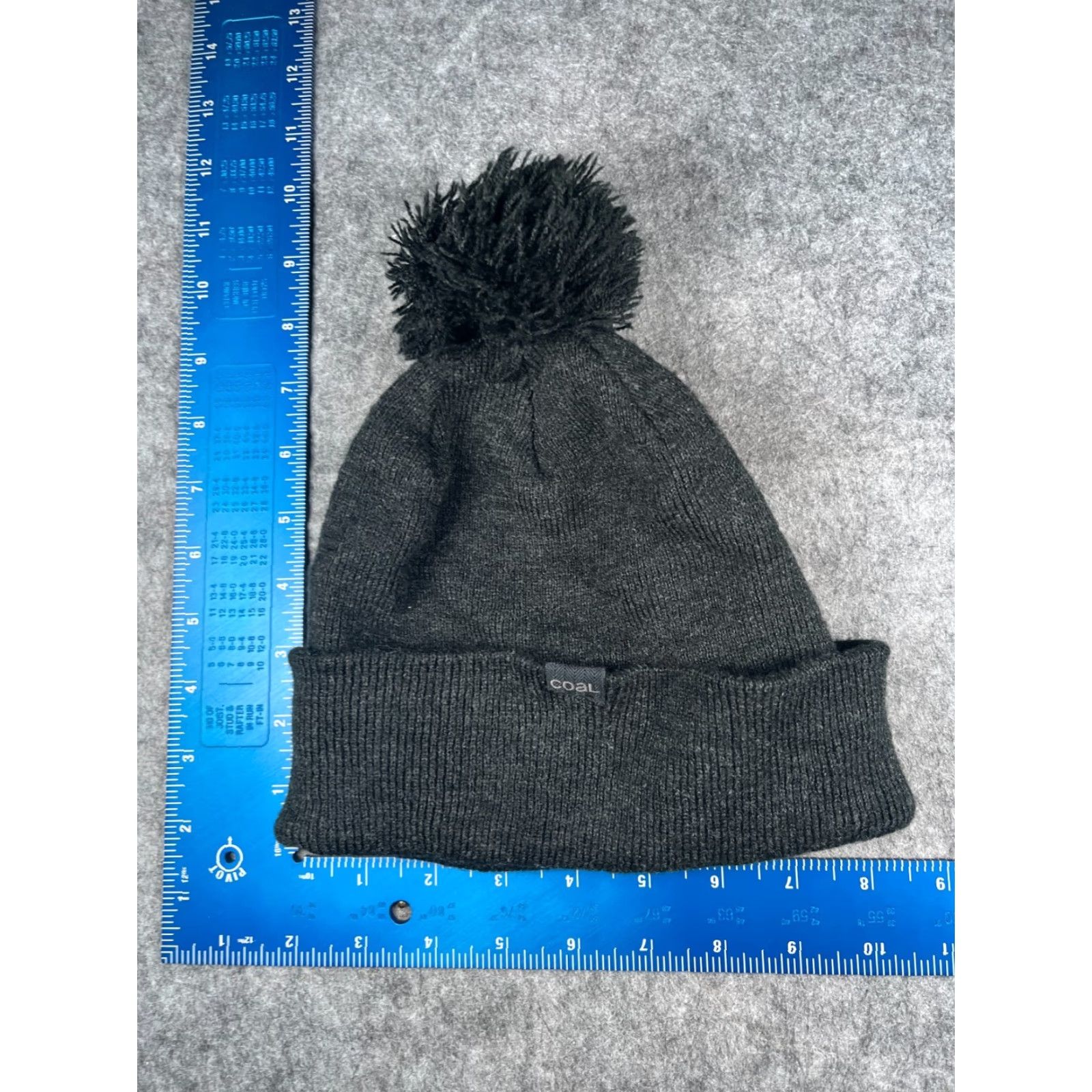 Coal Coal Headwear Beanie Toque Adult One Size Dark Gray Knit Acrylic Blend Pom Hat, Beanie, Unisex Adults, Casual Outdoor, Fall Winter, Gray, Logo, 90s? Size ONE SIZE - 5 Thumbnail