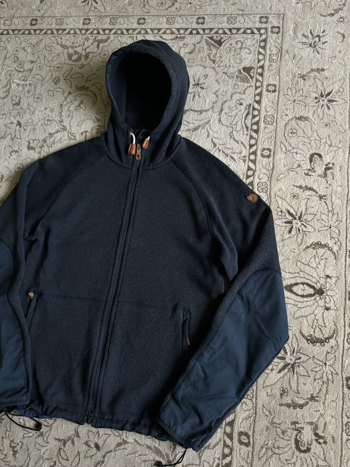 Fjallraven Ovik Fleece Hoodie Jacket Navy