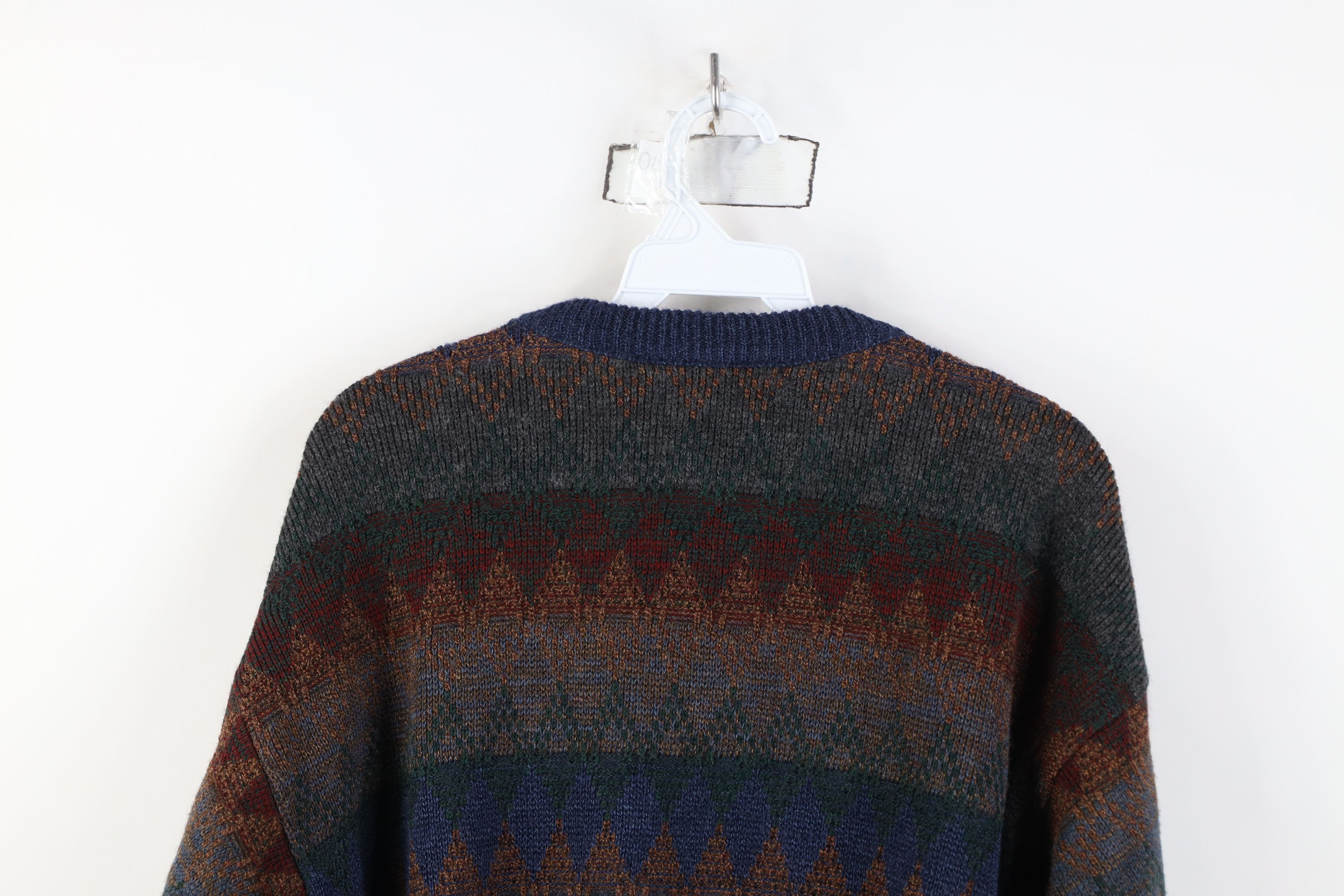 Vintage Vintage 90s Coogi Style Rainbow Diamond Knit Sweater Size US M / EU 48-50 / 2 - 9 Thumbnail