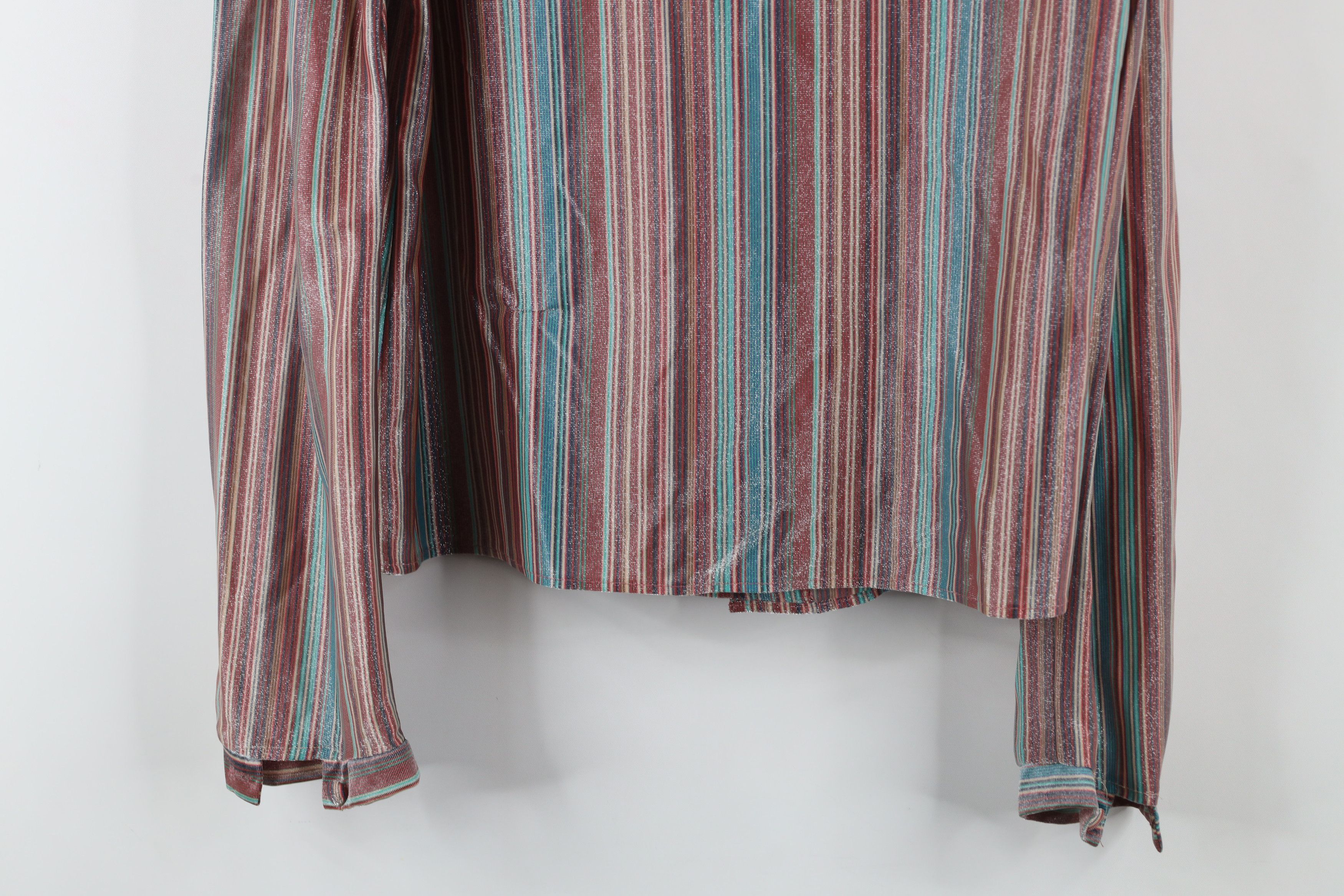 Vintage Vintage 70s Mid Century Modern Striped Cropped Button Shirt Size L / US 10 / IT 46 - 13 Thumbnail