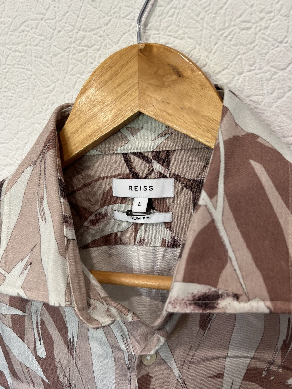 Reiss Reiss Classic Button Up Shirt Beige Size US L / EU 52-54 / 3 - 3 Thumbnail