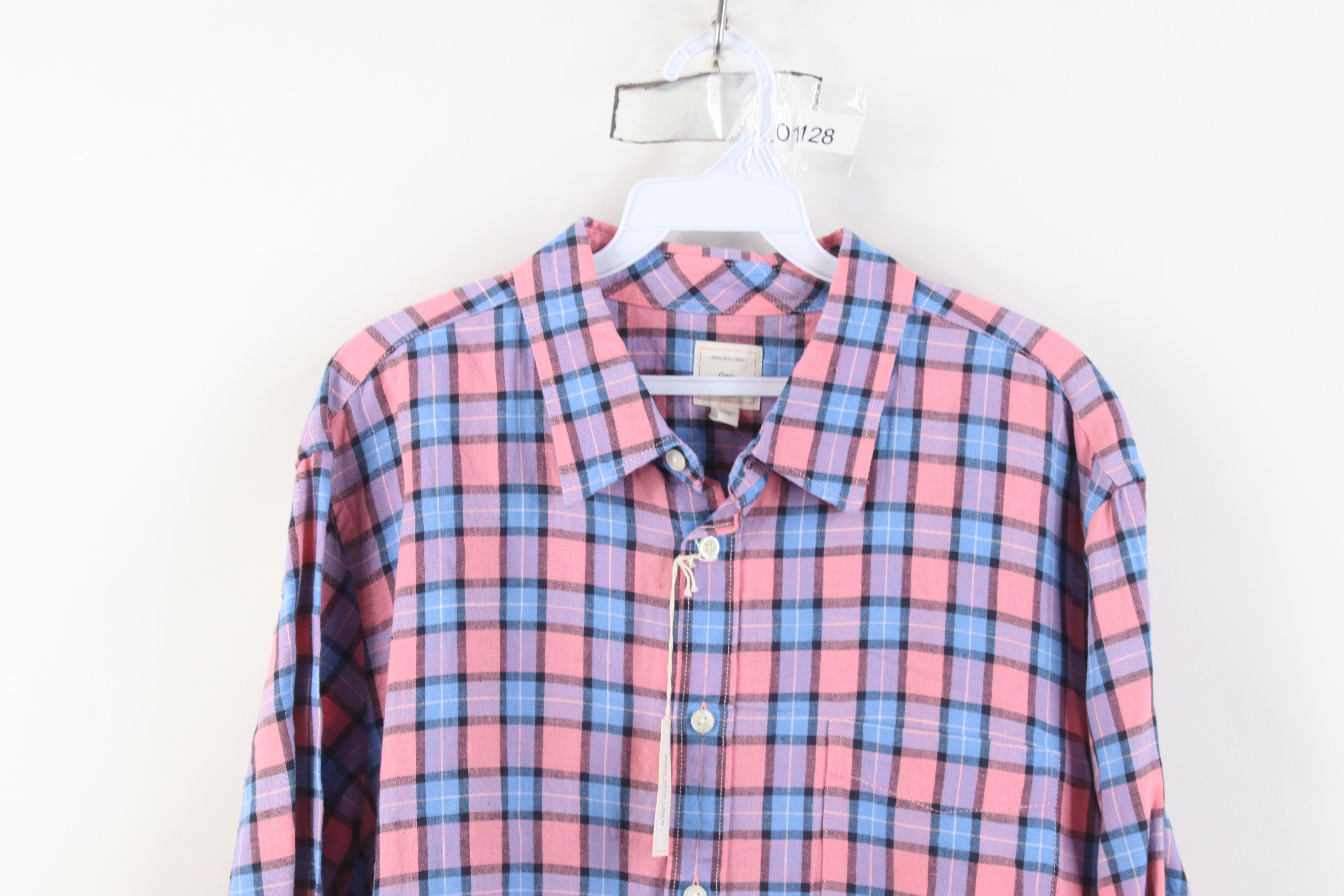 Gap Deadstock Vintage Y2K Gap Collared Button Shirt Pink Plaid Size US XL / EU 56 / 4 - 2 Thumbnail
