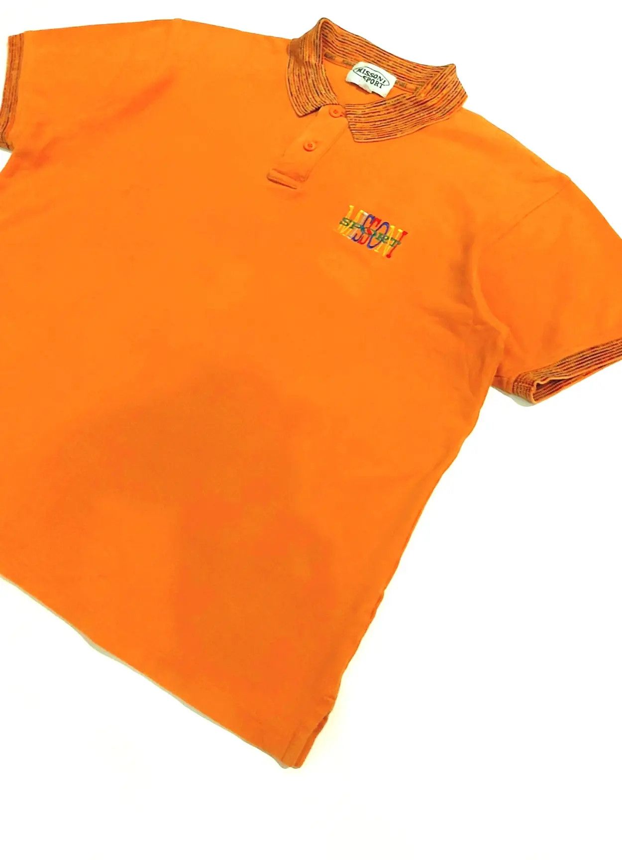 Missoni Rare Vintage Missoni Orange Jacquard Polo Shirt Size US XL / EU 56 / 4 - 2 Thumbnail
