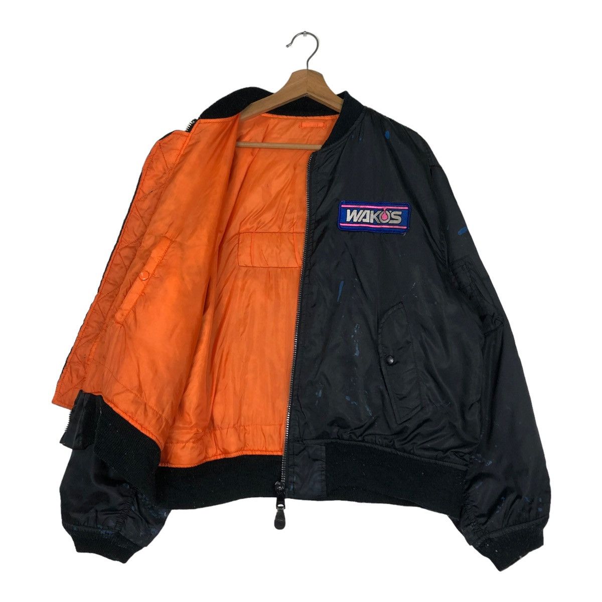 Vintage 🔥VINTAGE BOMBER JACKET MA-1 RACING DUNLOP WAKOS BIG LOGO Size US L / EU 52-54 / 3 - 13 Thumbnail