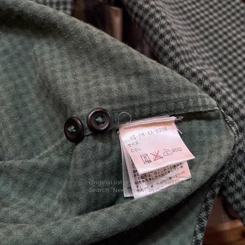 RRL Ralph Lauren RRL Ralph Lauren Vintage Green Houndstooth Shirt Size US M / EU 48-50 / 2 - 5 Thumbnail