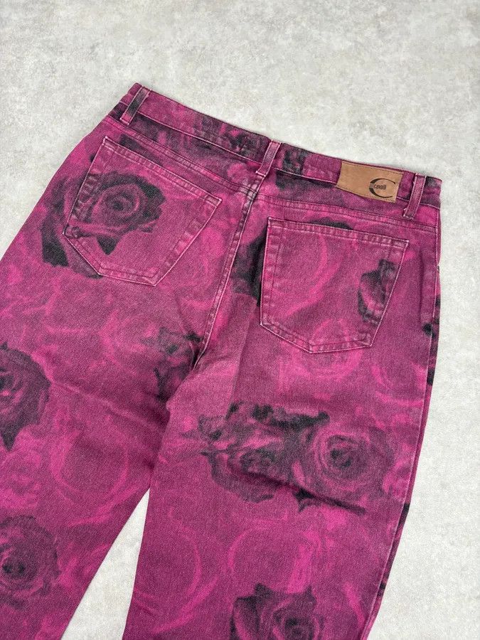Just Cavalli 2000s Roberto Cavalli Purple Blossum Floral Pants Size US 32 / EU 48 - 7 Thumbnail